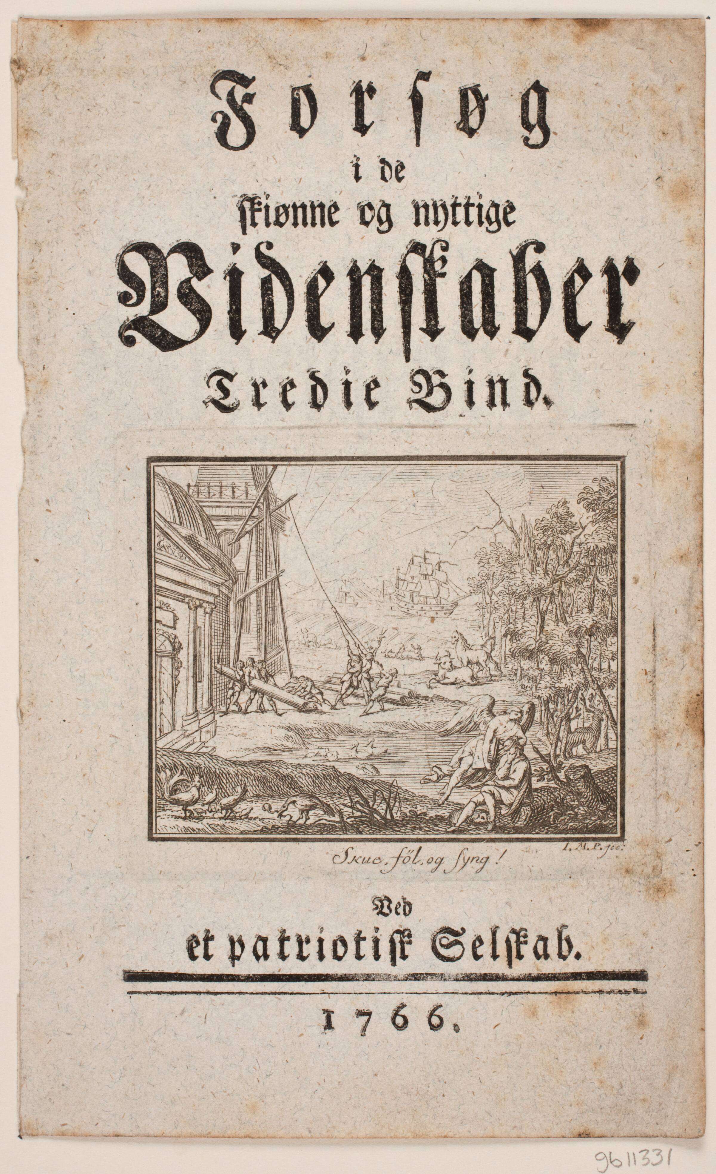 Titelvignet. "Skue, føl og syng", J.M. Preisler, 1766