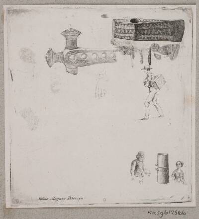 Prøveblad med nordiske oldsager, figurer mm.