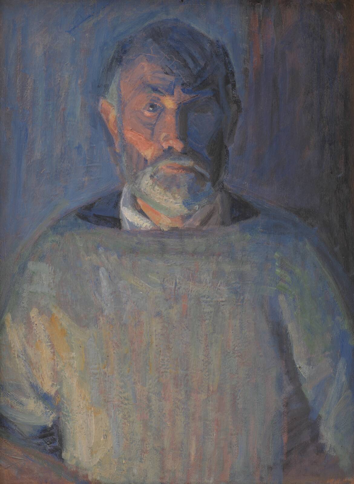 Portrait of the Artist. Lamplight, by Niels Larsen Stevns, 1918-1920