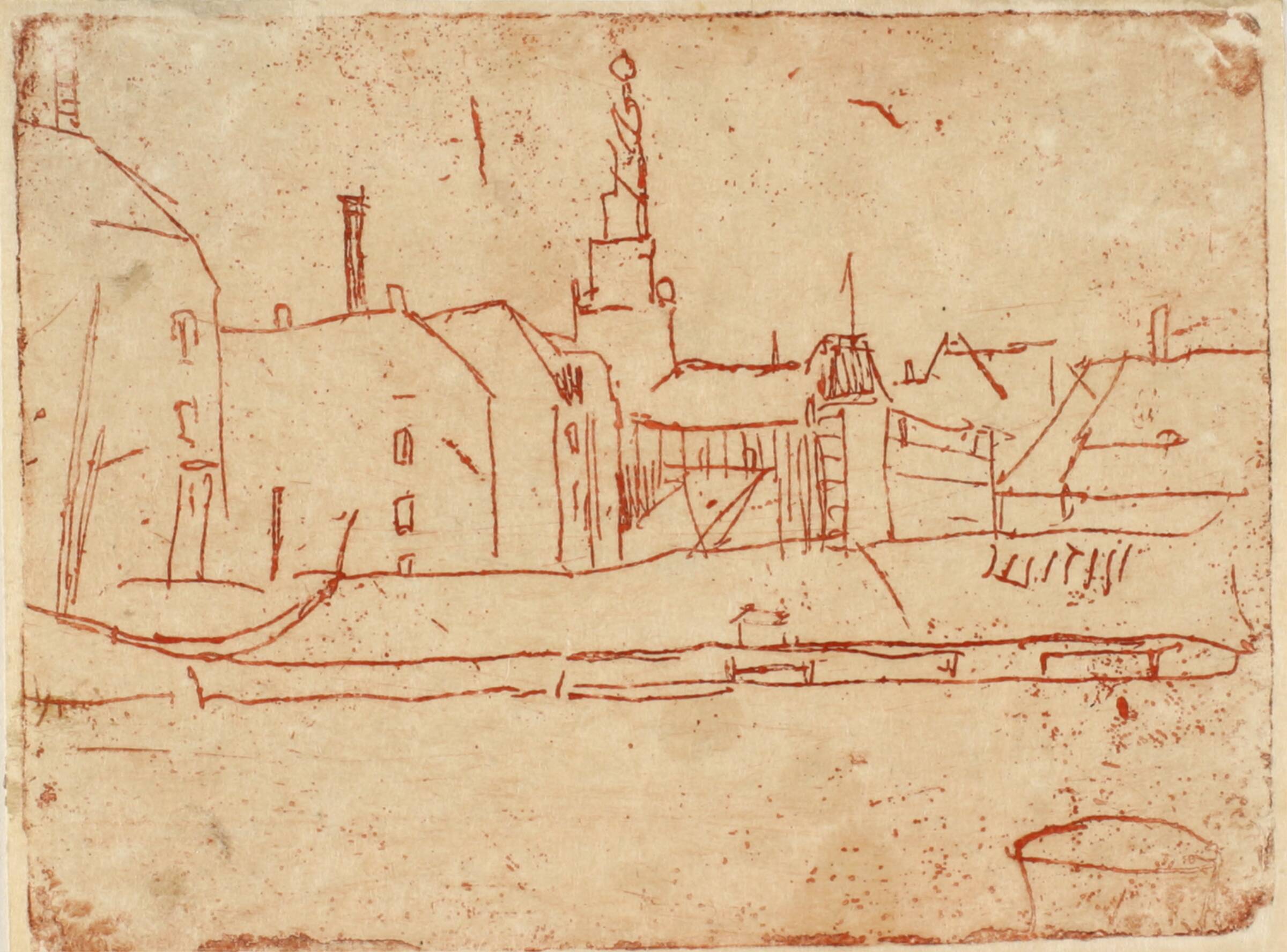 Udsigt fra Havnen mod Vor Frelser Kirke, Holger J. Jensen, 1900-1966