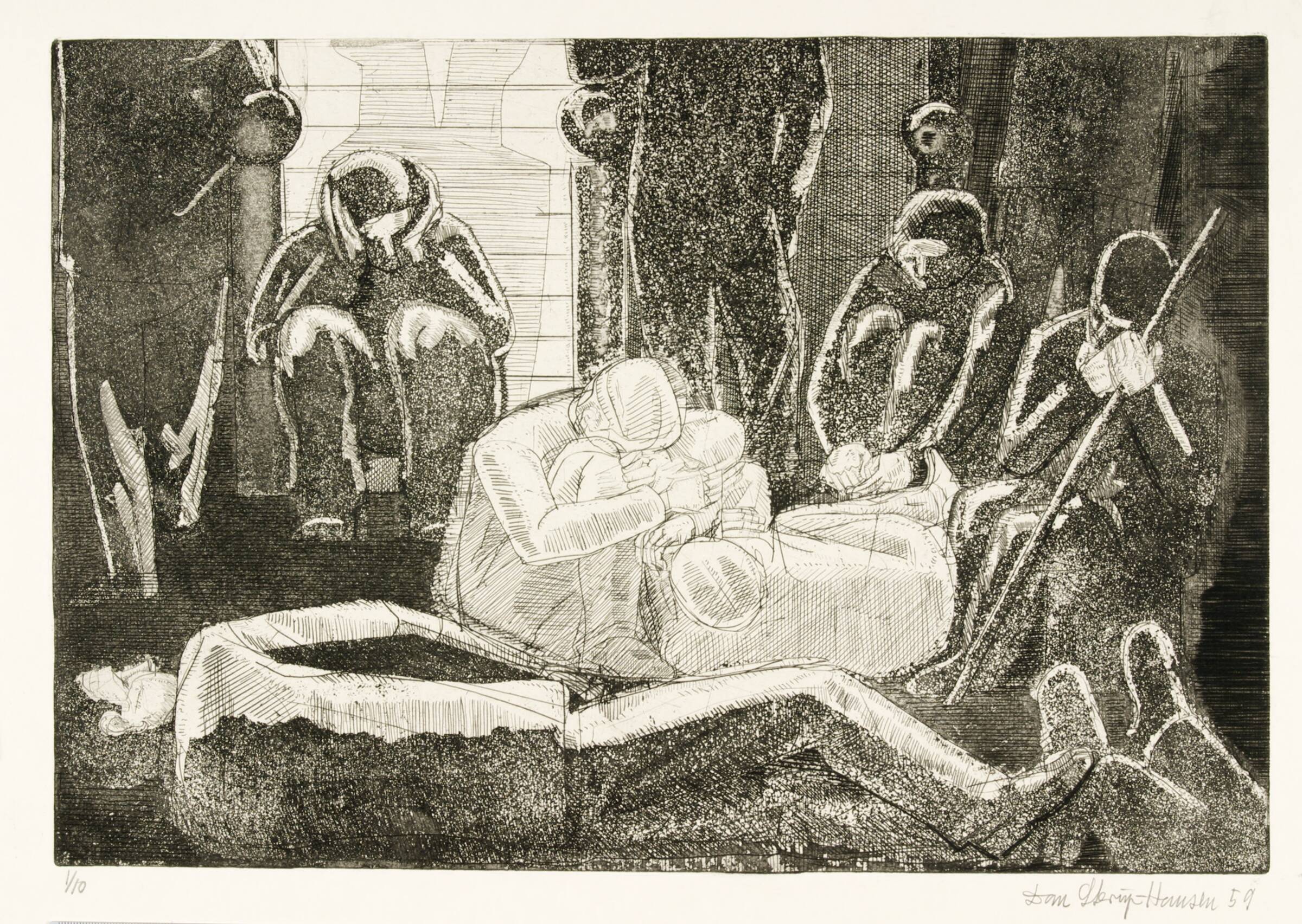 Hvilende mennesker. ("Mens vi venter"), Dan Sterup-Hansen, 1959