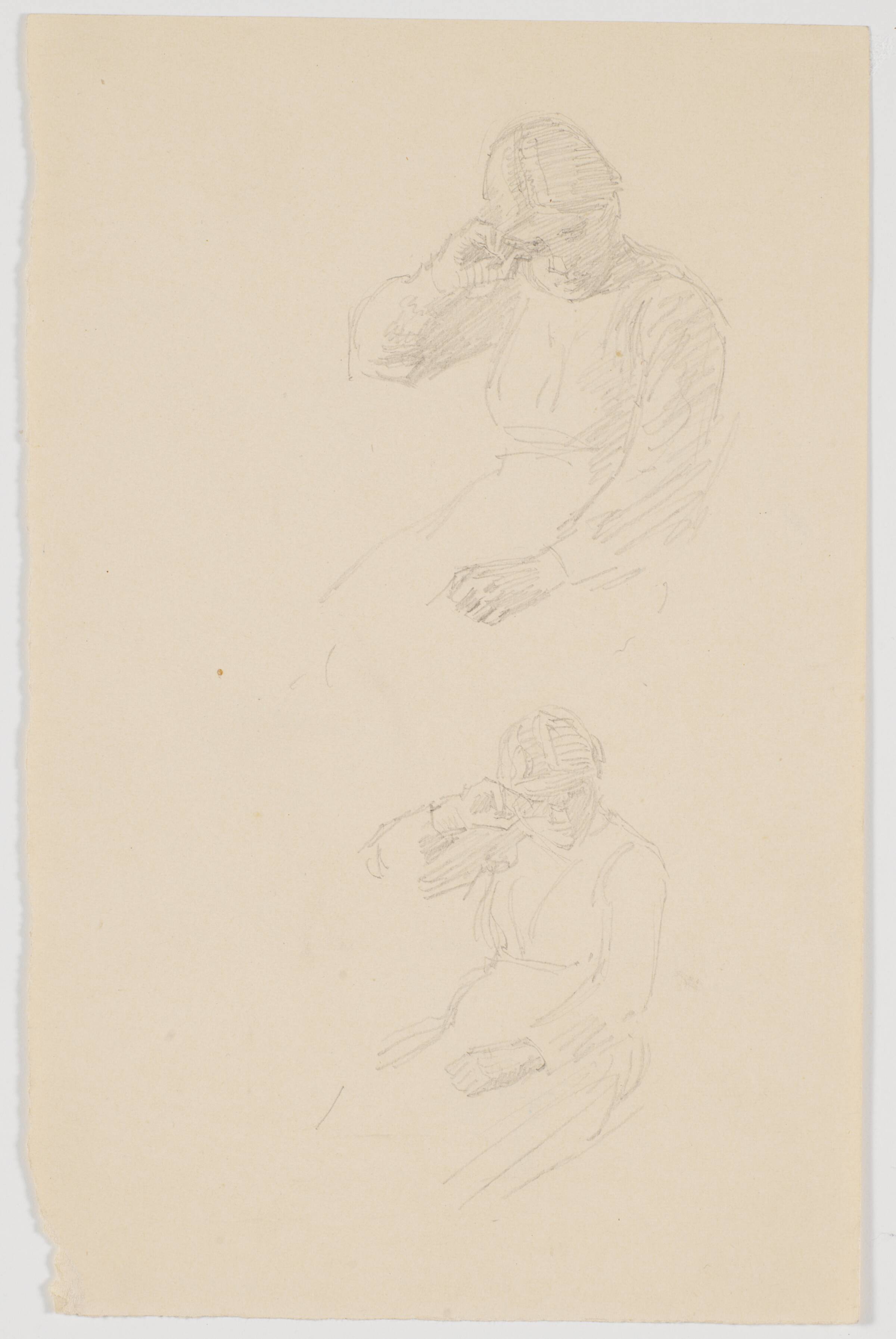 To studier af siddende, ung pige, Niels Skovgaard, 1858-1928