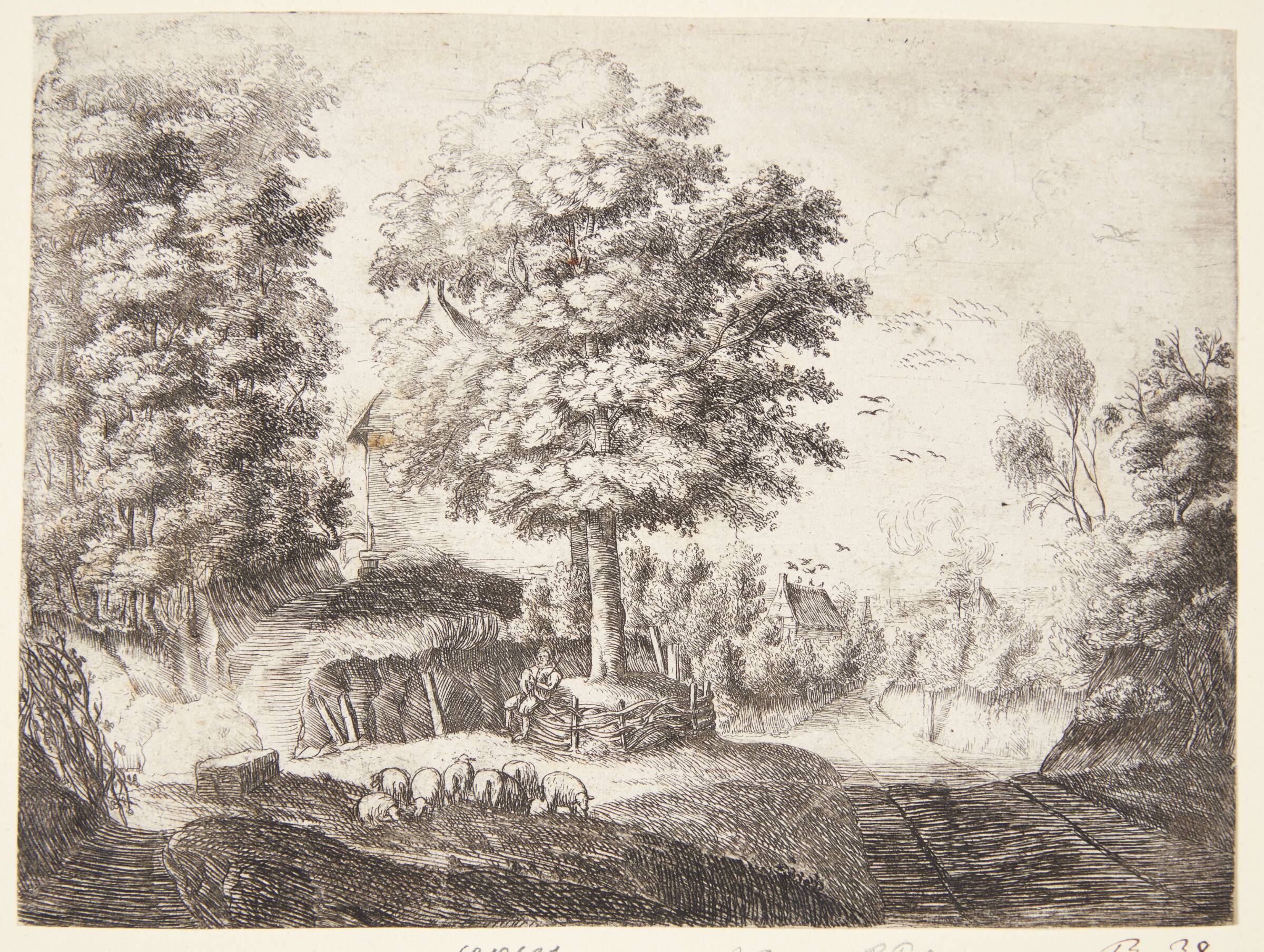 En fårehyrde med sin flok, Jean Baptiste Bonnecroy, 1618-1676