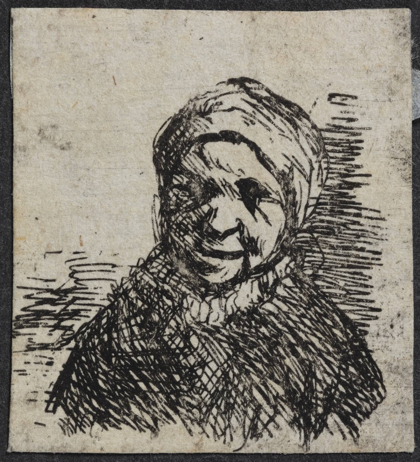 Hovedet af en bondekone, Ubekendt, 1636-1700