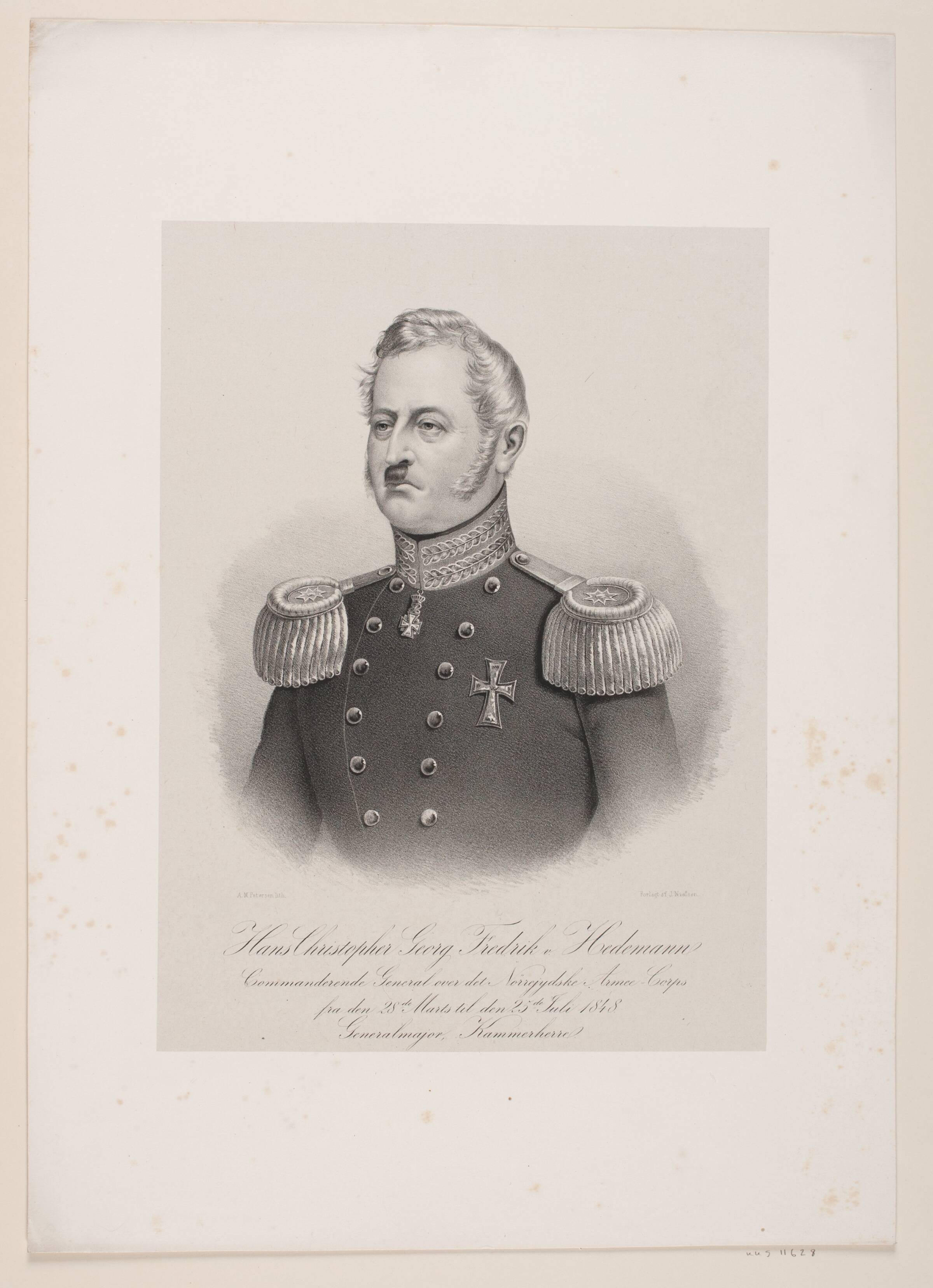 Generalmajor H.C.G.F Hedemann, Andreas Martin Petersen, 1849