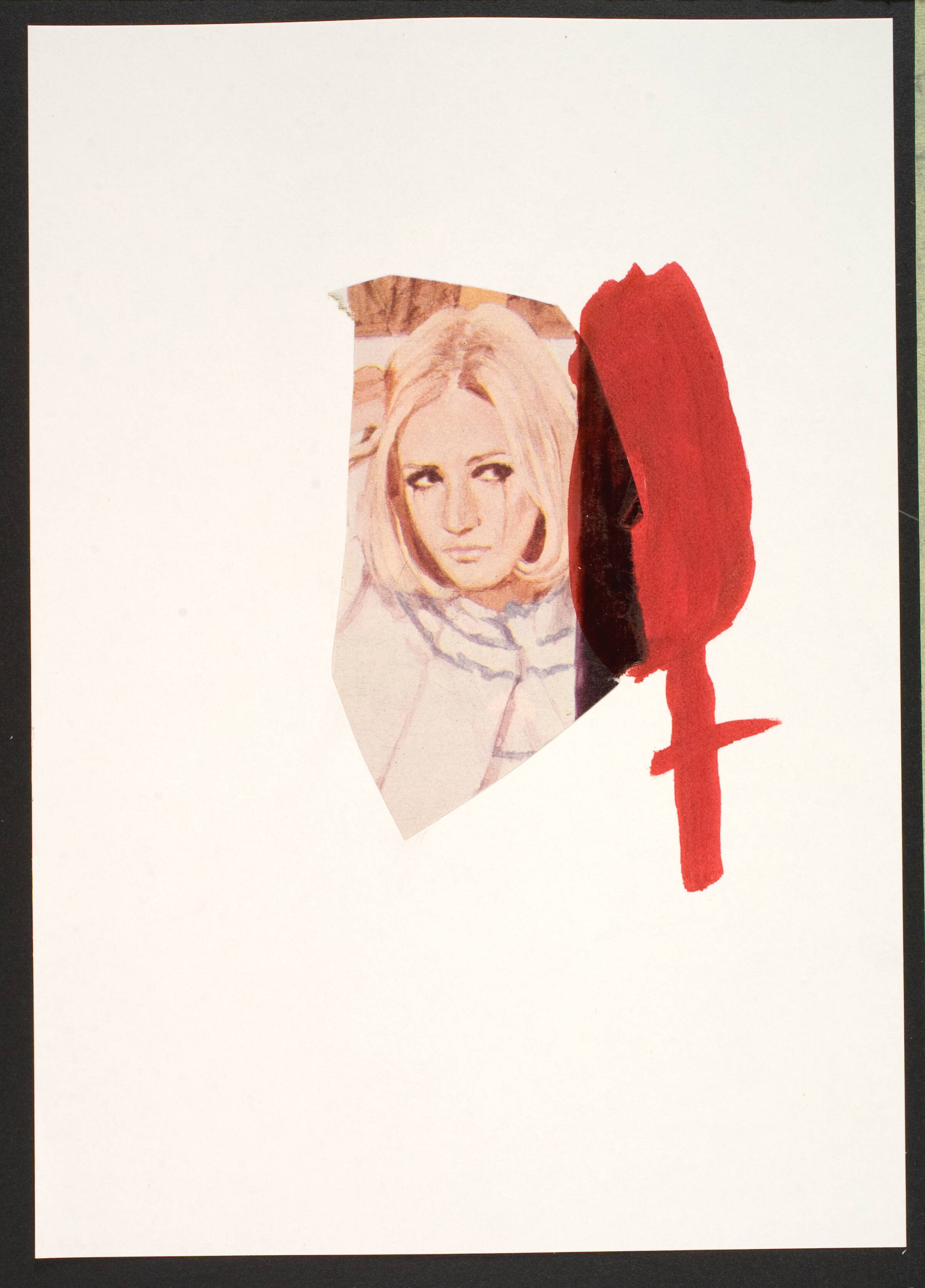 Udklip på papir med kvindetegnet, Lene Adler Petersen, 1974