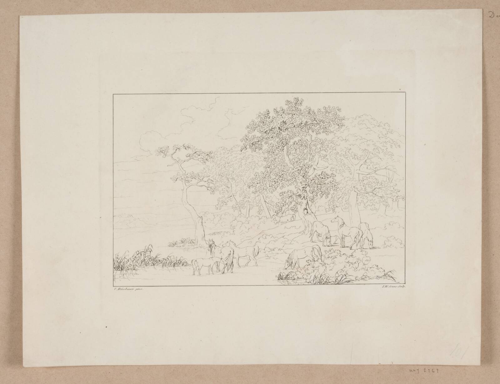 Heste ved en Sø, Jørgen V. Sonne, 1826