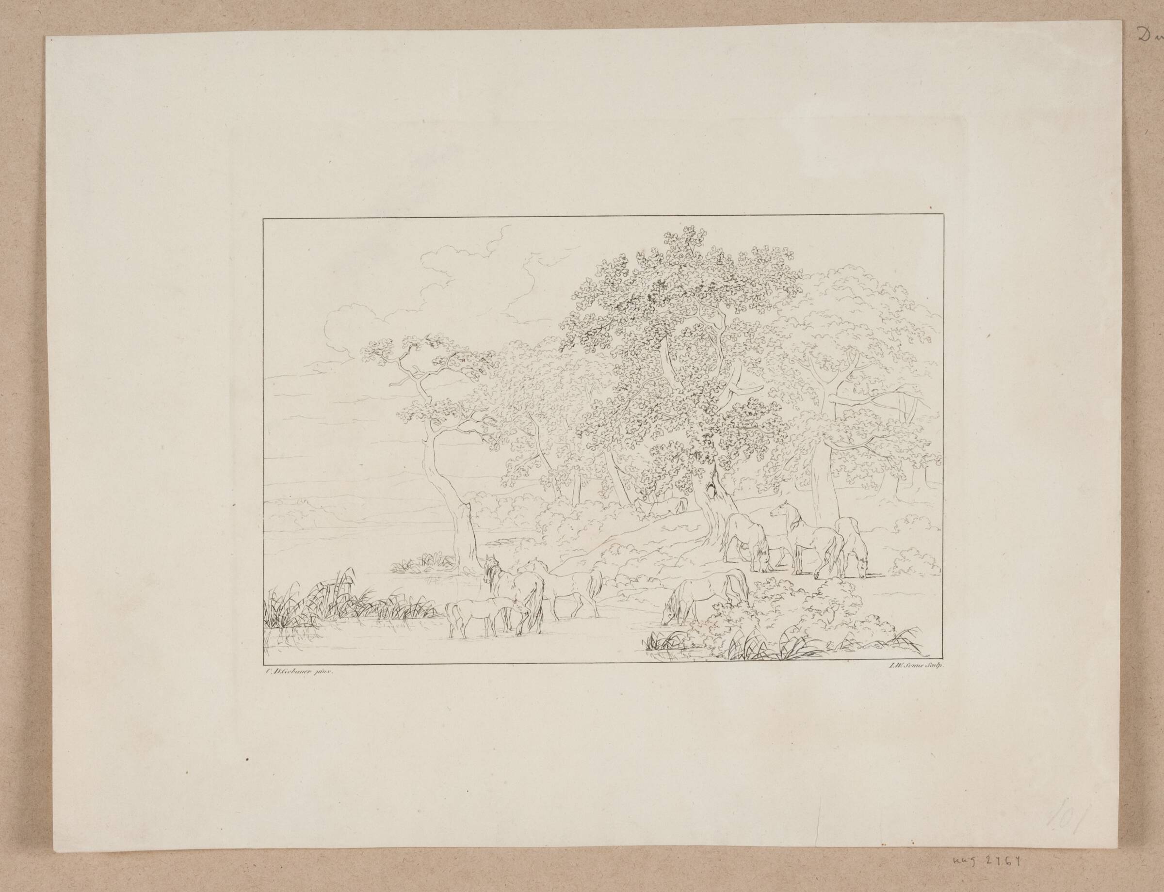 Heste ved en Sø, Jørgen V. Sonne, 1826