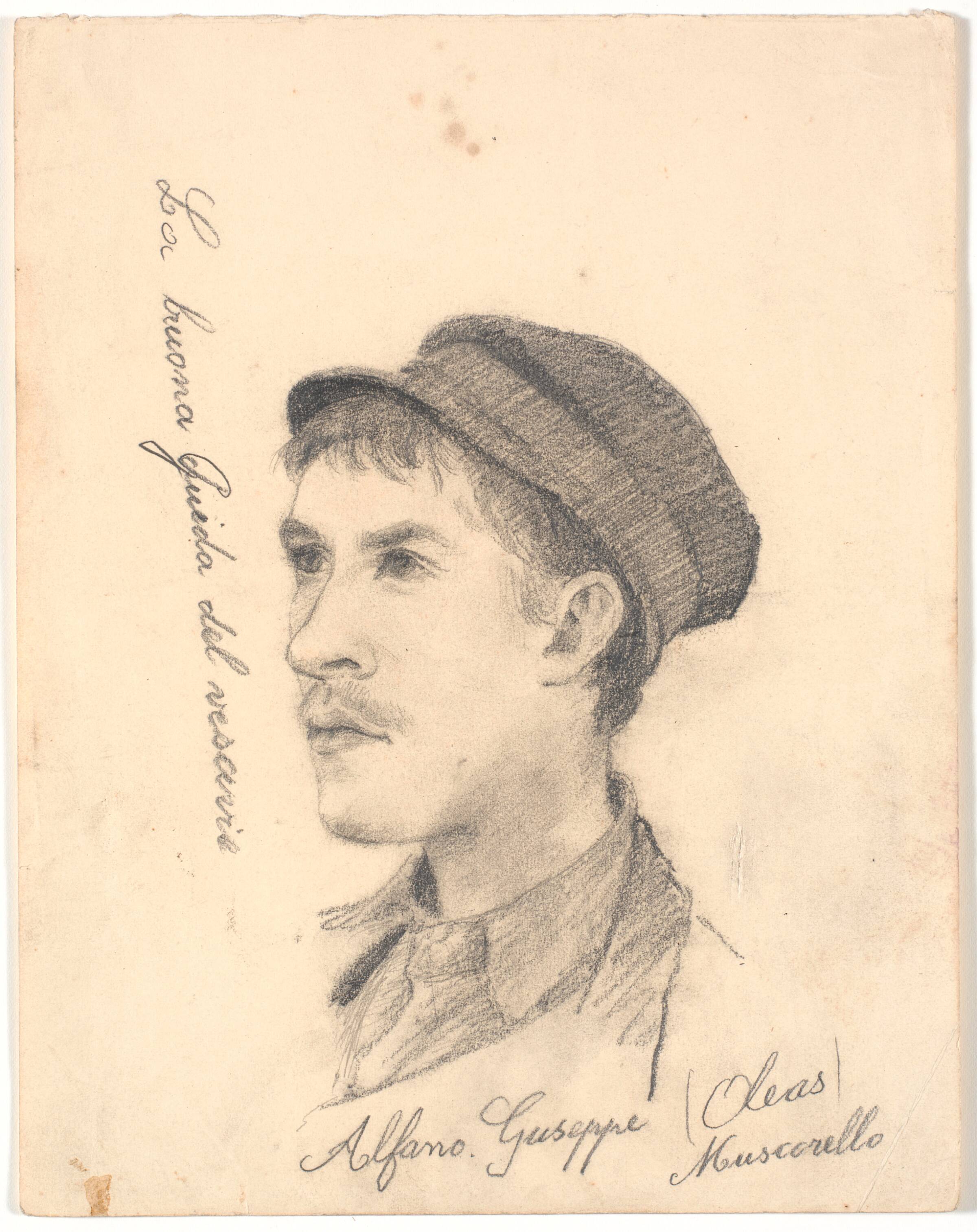 Portræt af ung italiener med kasket, L.A. Ring, 1893-1895
