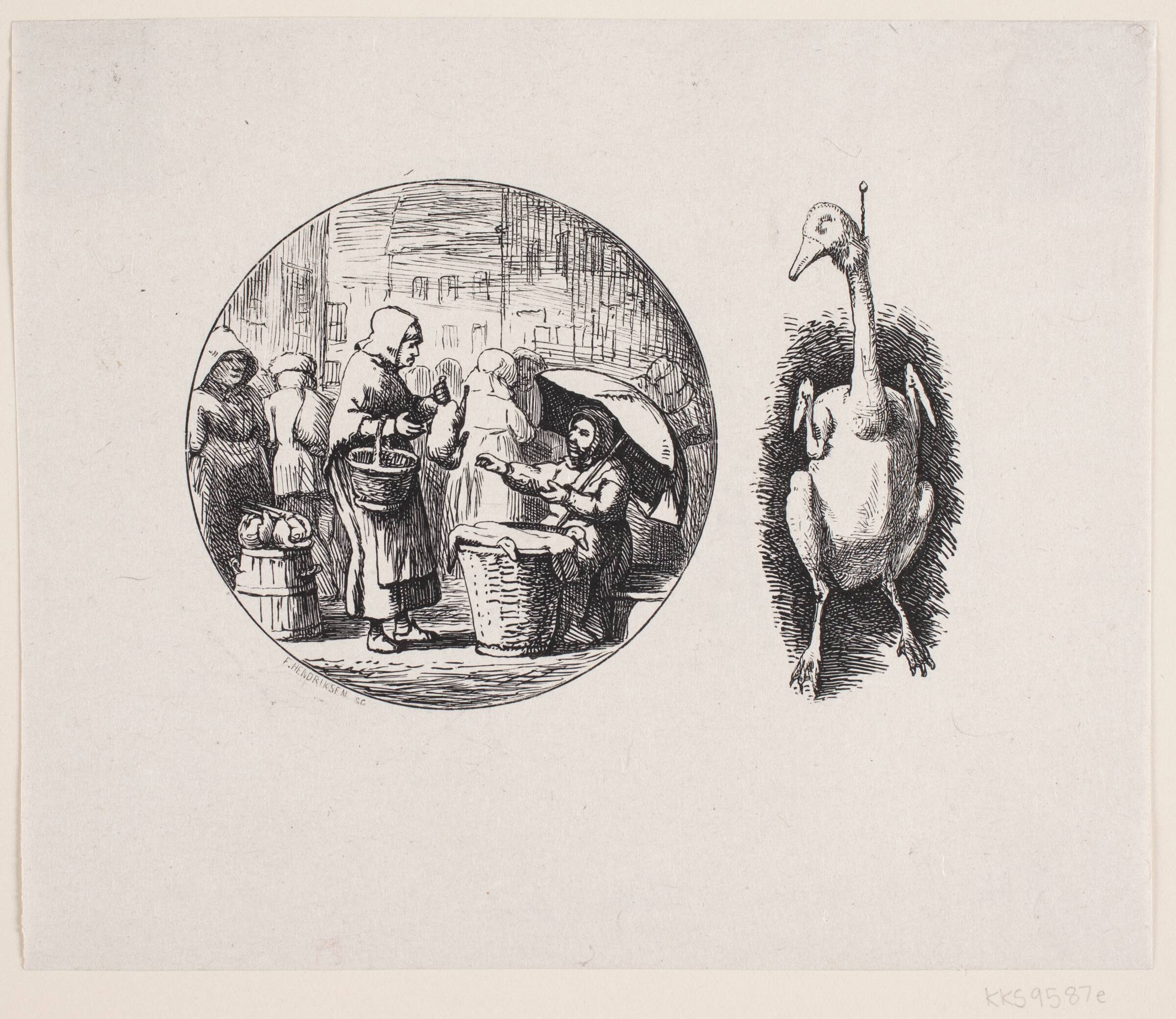 Illustration til Johan Krohn, "Peters jul", F. Hendriksen, 1847-1870