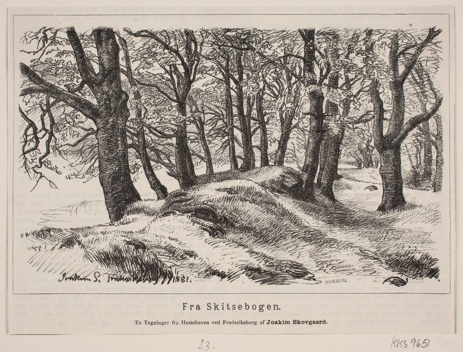 Fra hestehaven ved Fredriksborg, H.C. Henneberg, 1881