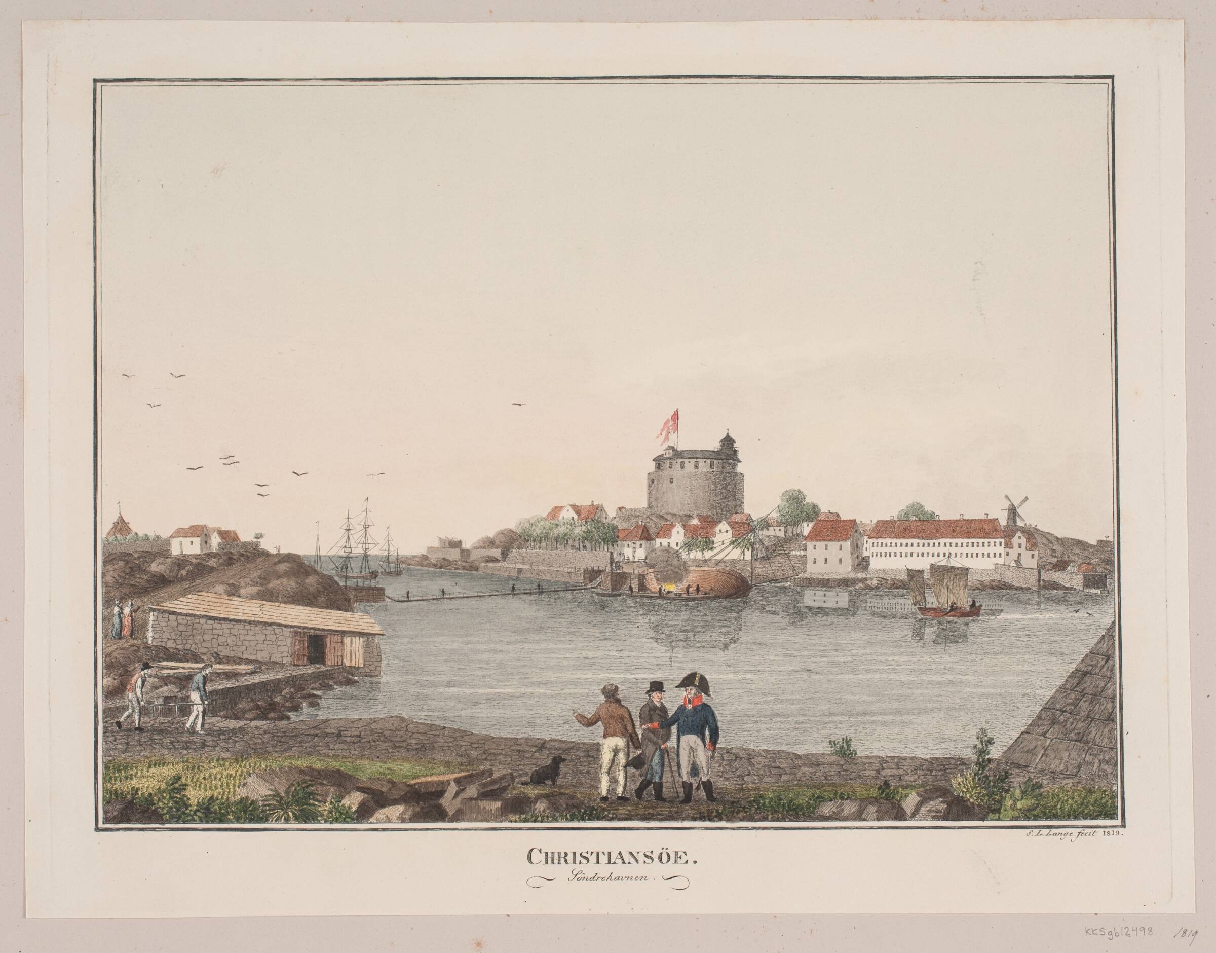 Christiansø. Sydhavnen, Søren L. Lange, 1819