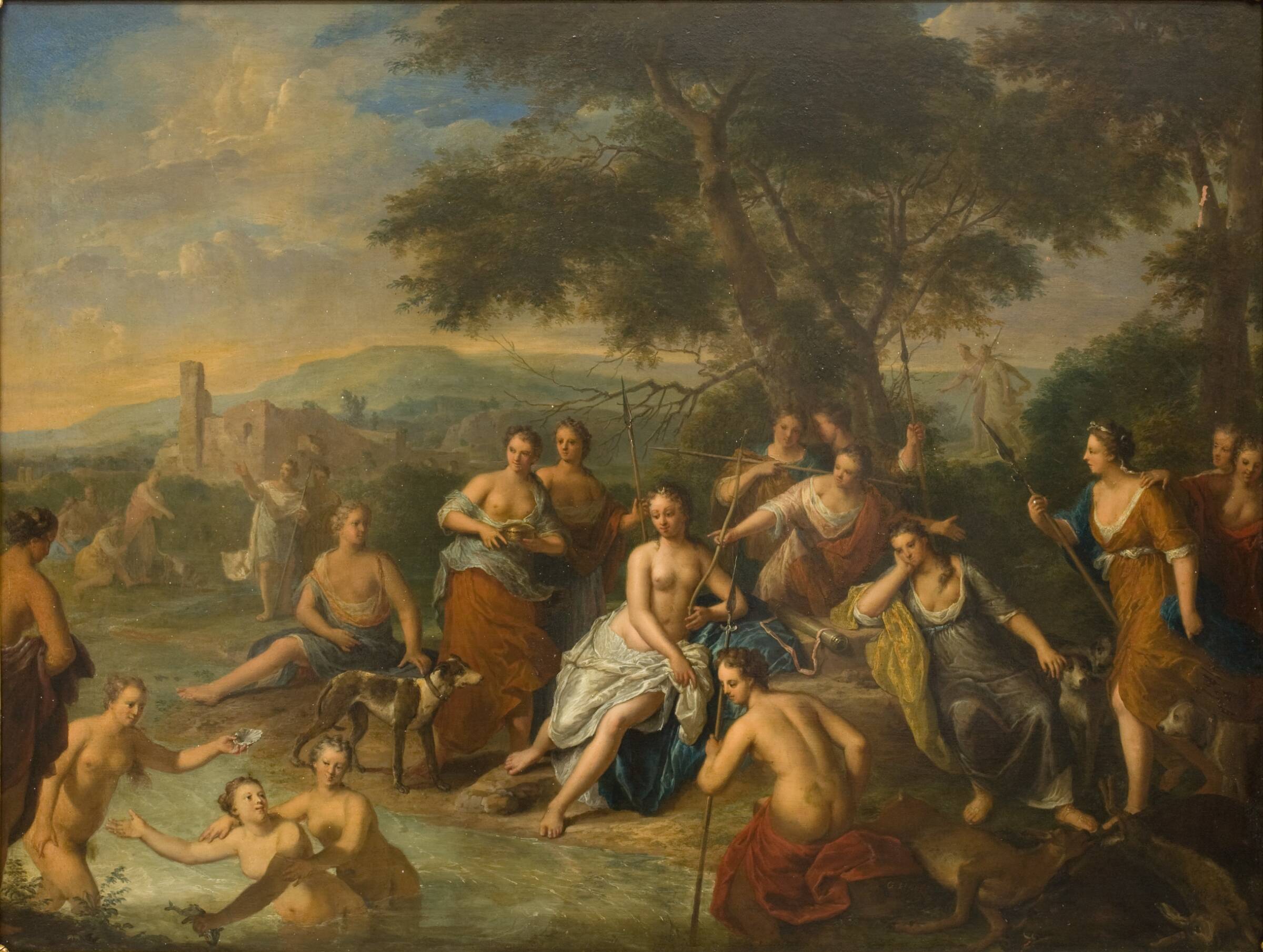 Diana med sine nymfer, Gerard Hoet I, 1663-1733