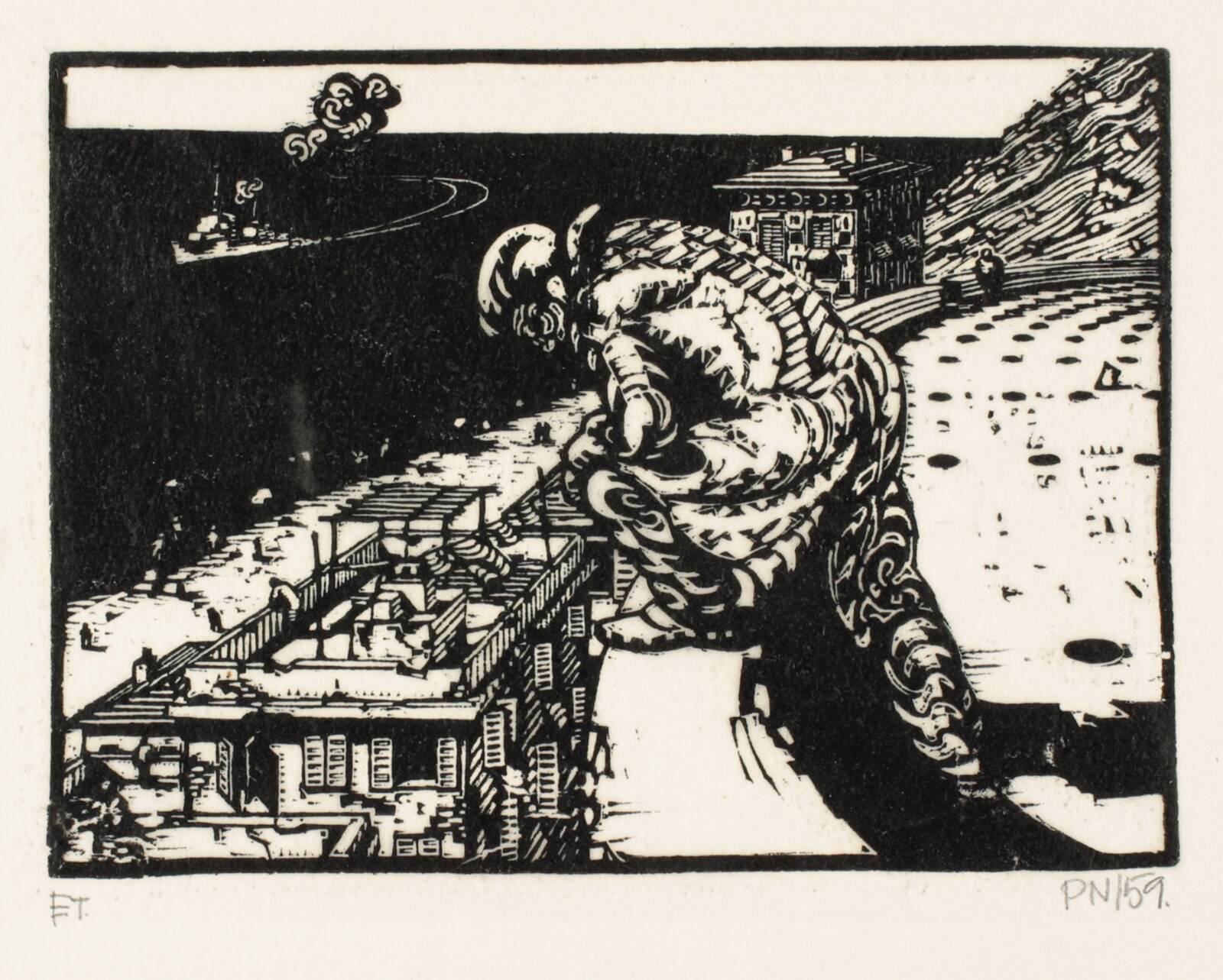 Kysten. Skibet., Palle Nielsen, 1959