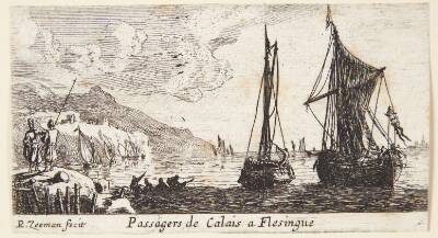 Udskibning til båden mellem Calais og Vlissingen