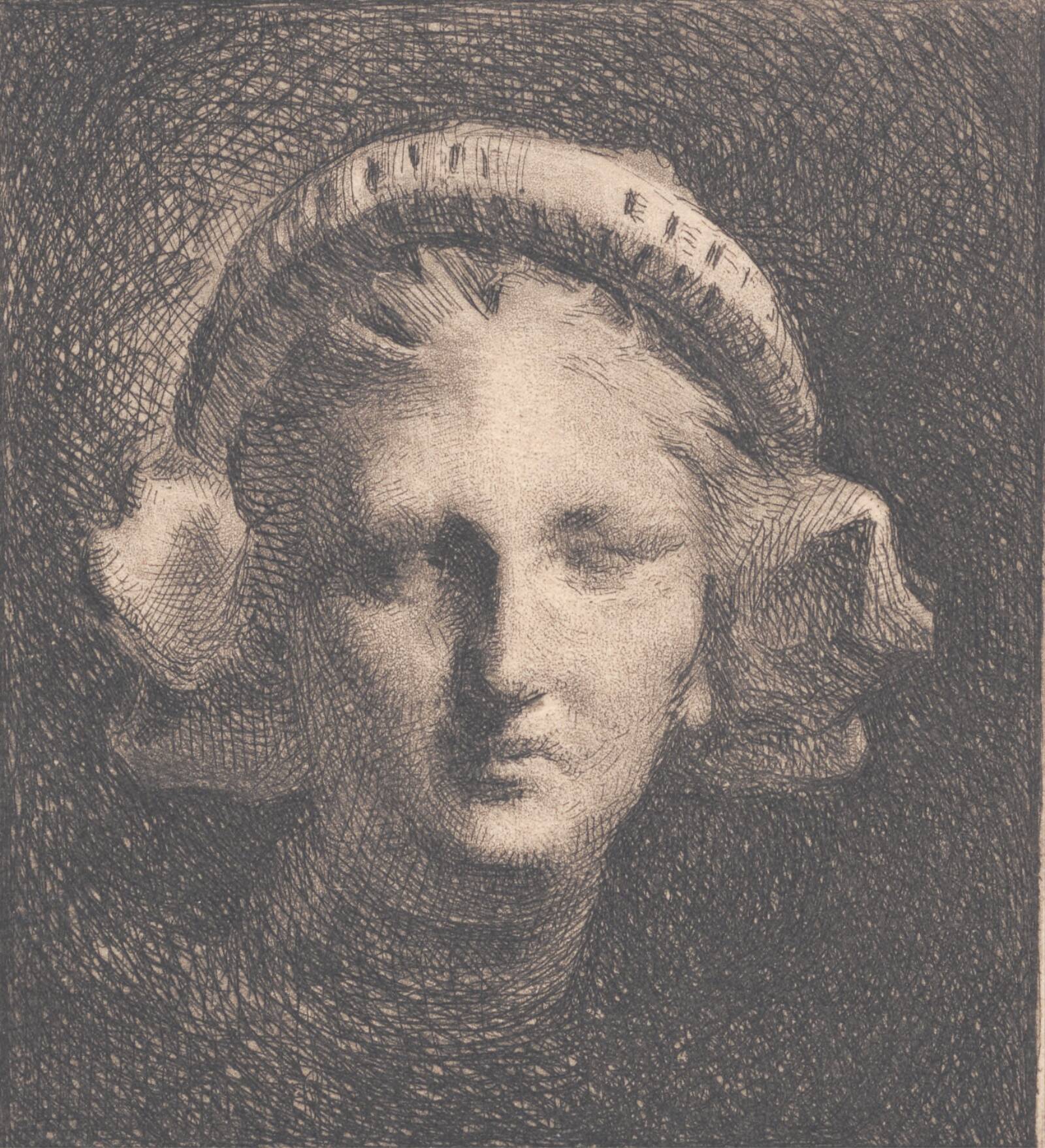 Lille græsk hoved efter en gipsafstøbning, Frans Schwartz, 1890