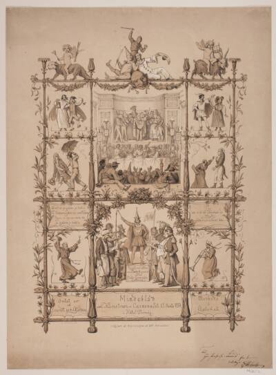 Mindeblad om kunstnerkarnevalet d. 3. marts 1854
