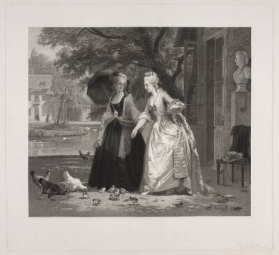 Marie Antoinette fordrer fuglene ved Trianon