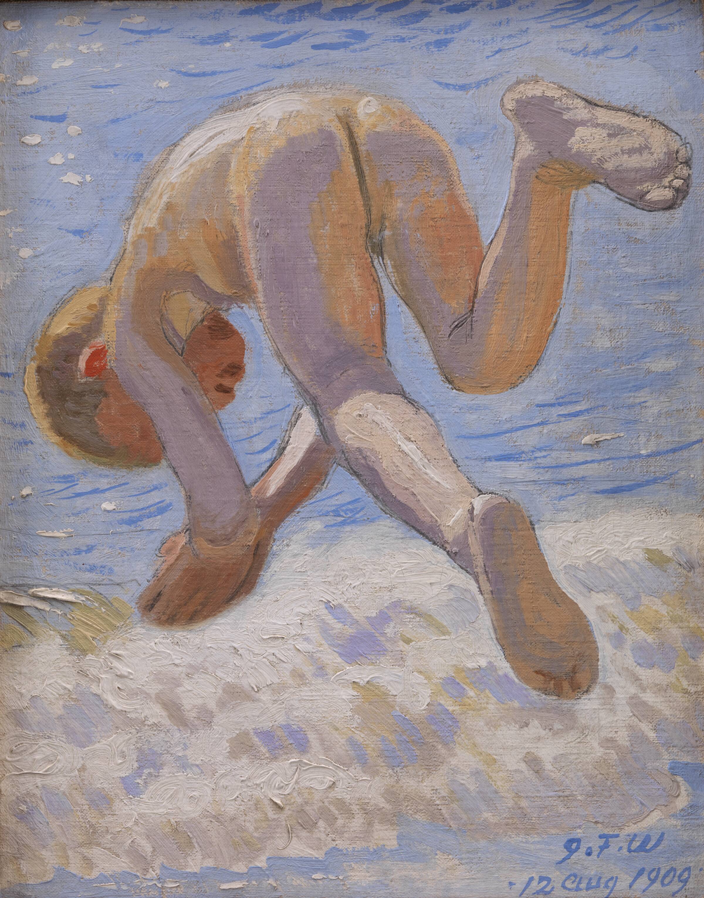 Dreng der springer på hovedet i vandet, J.F. Willumsen, 1909