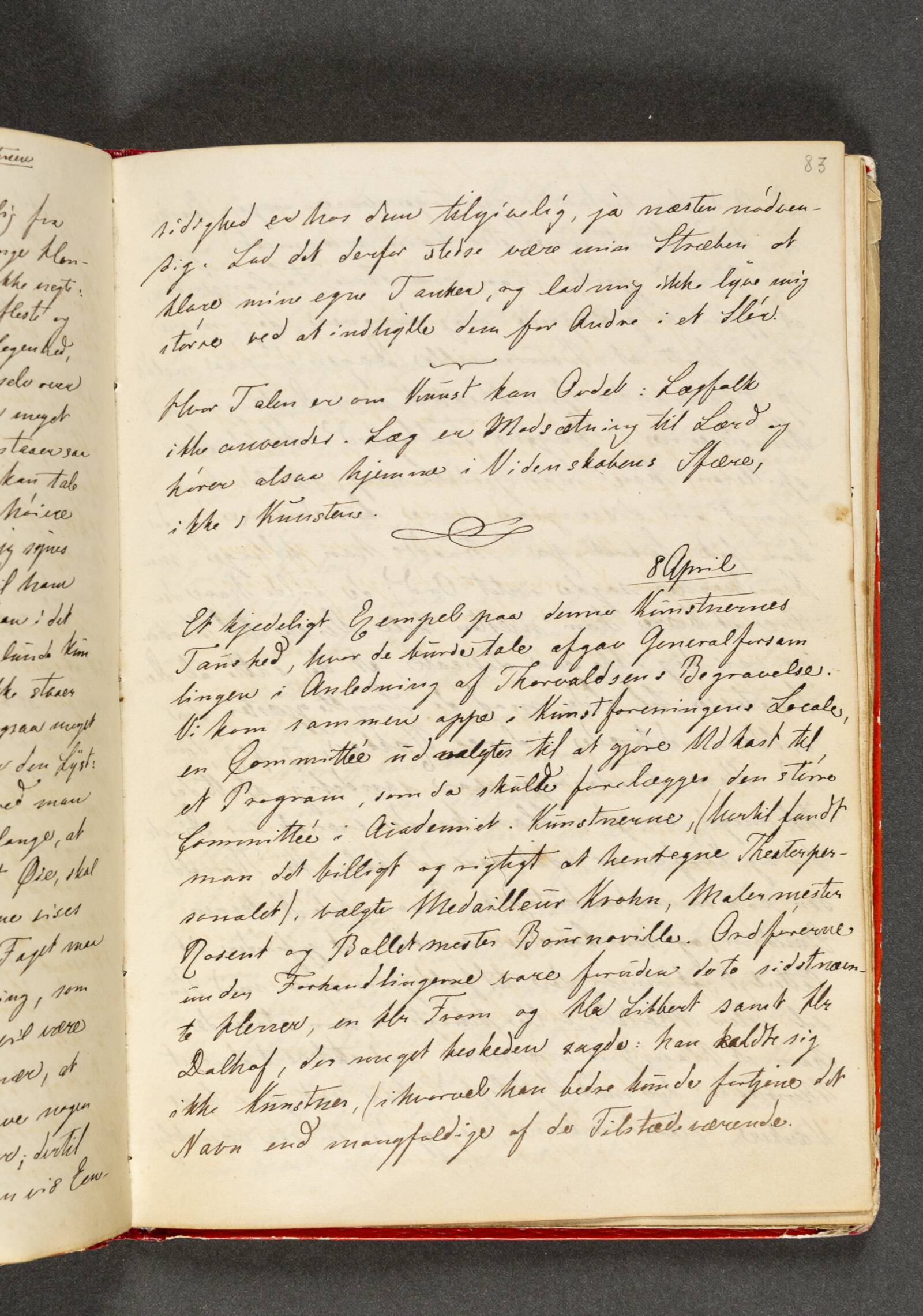 Dagbog. Side 83, Johan Thomas Lundbye, 1844