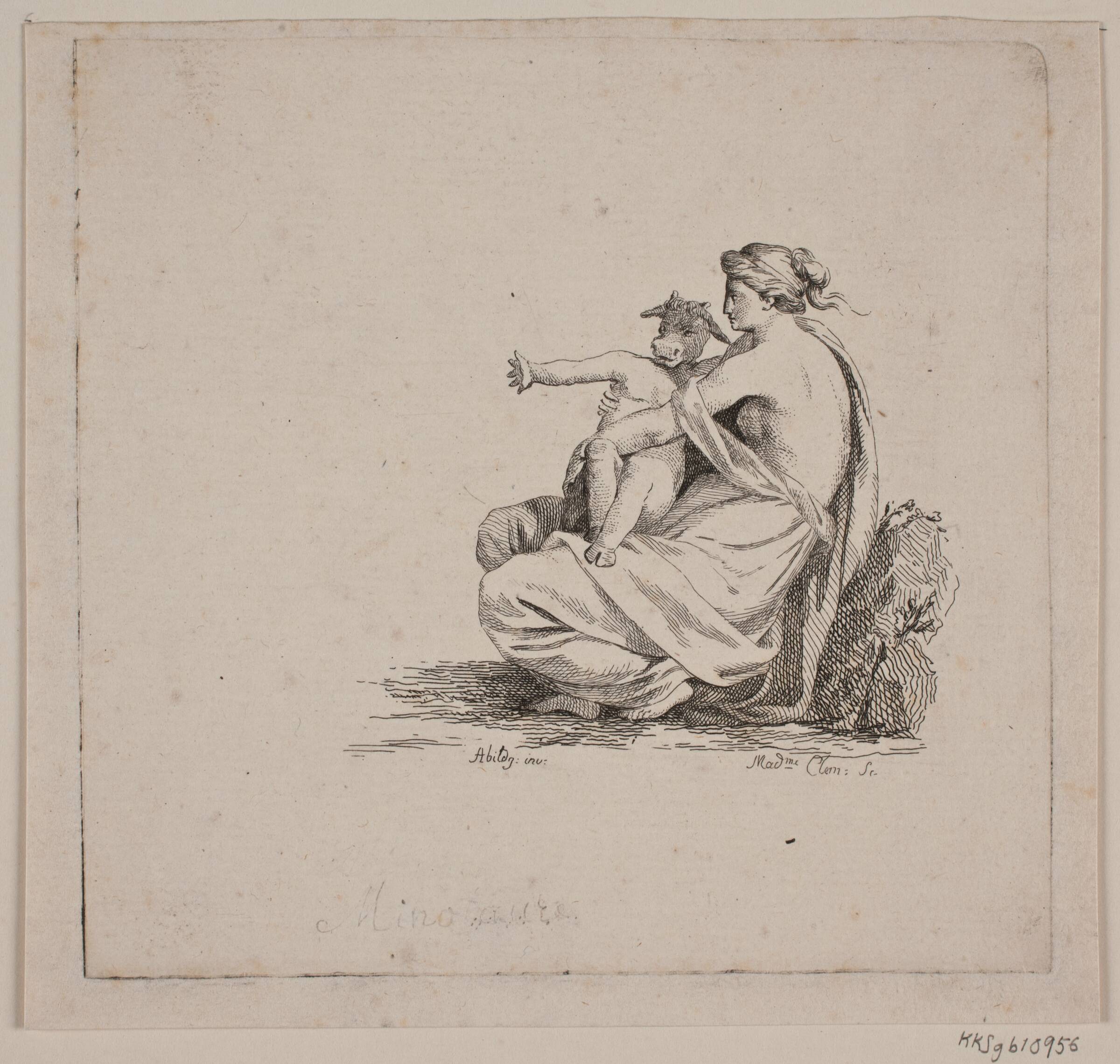 Pasiphae med Minotaurus, Marie Jeanne Clemens, 1755-1791