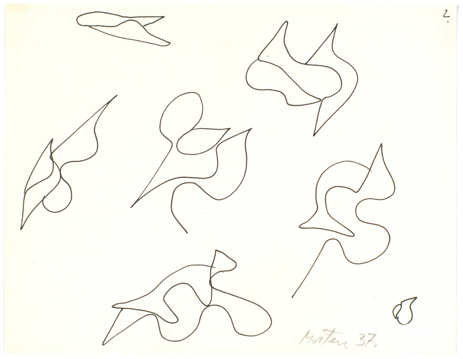 Biomorfe figurationer, Richard Mortensen, 1938-1940