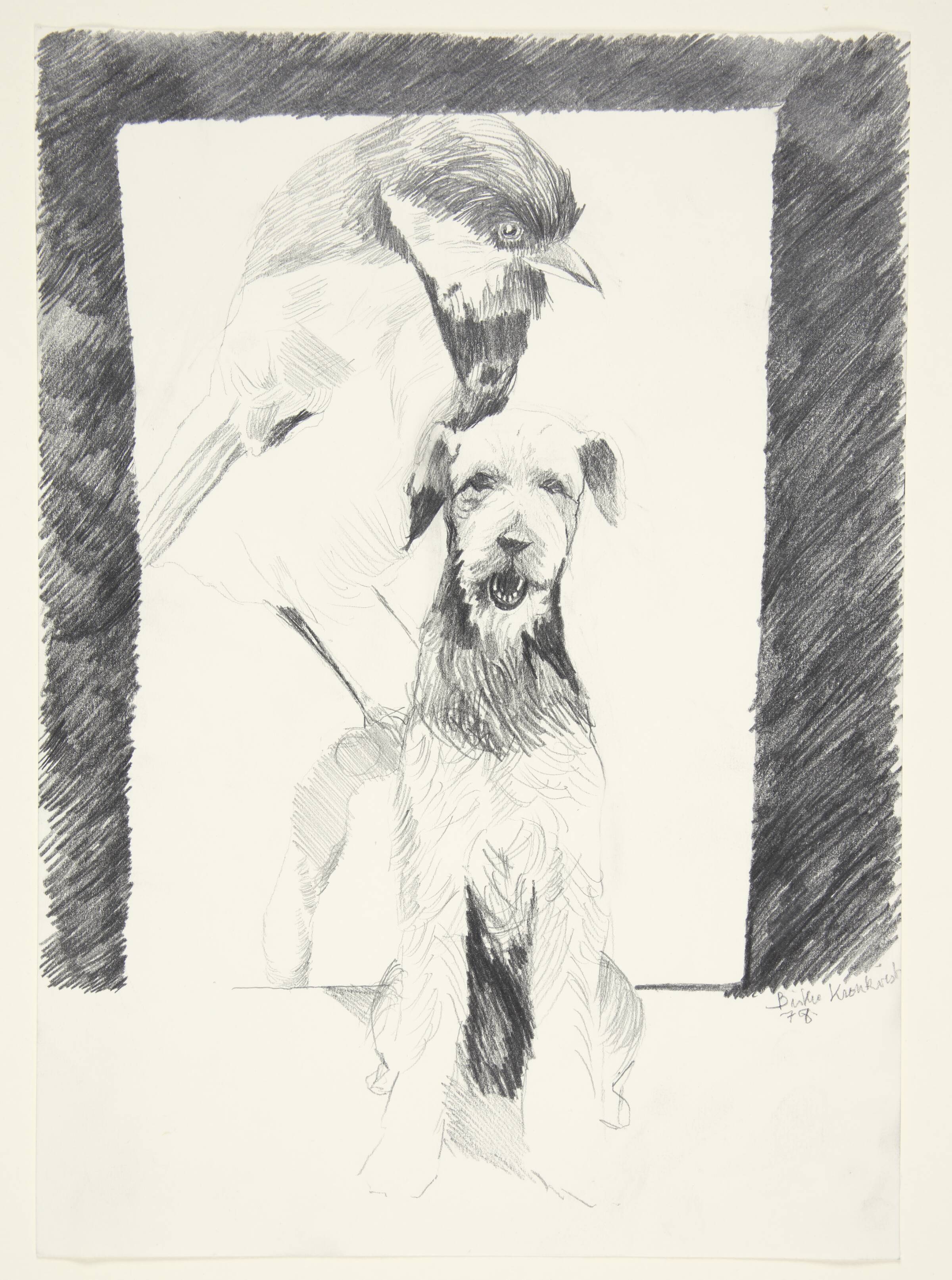 Hund og fugl, Birthe Kronkvist, 1978