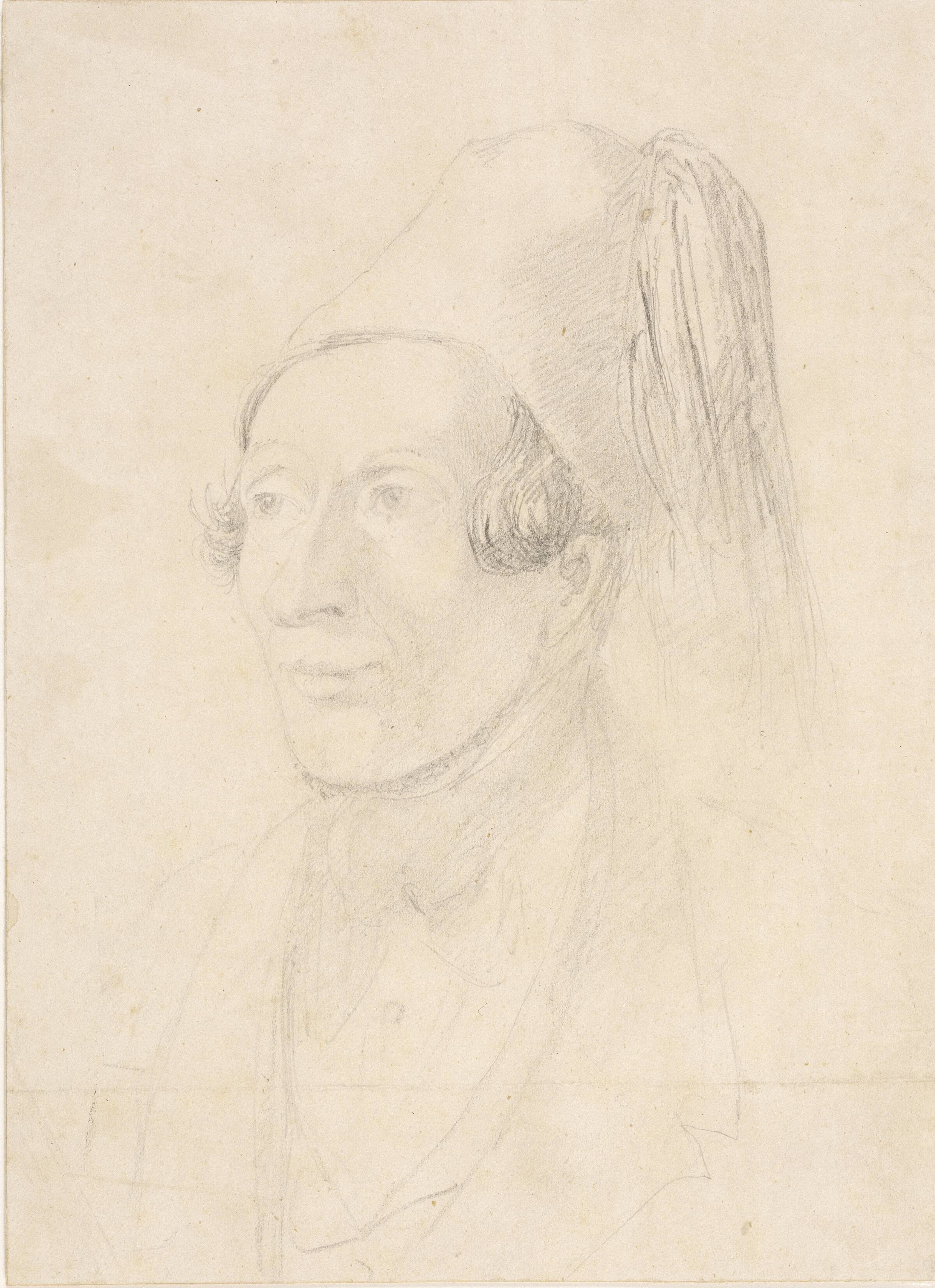 Portræt af H.C. Andersen med fez, Hans Christian Hansen, 1841