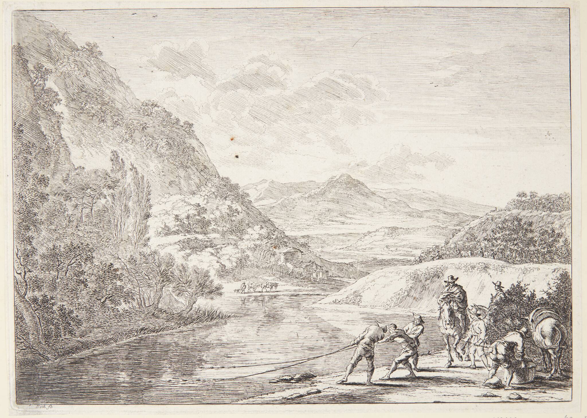Fiskere ved Tiberen nær Monte Soratte