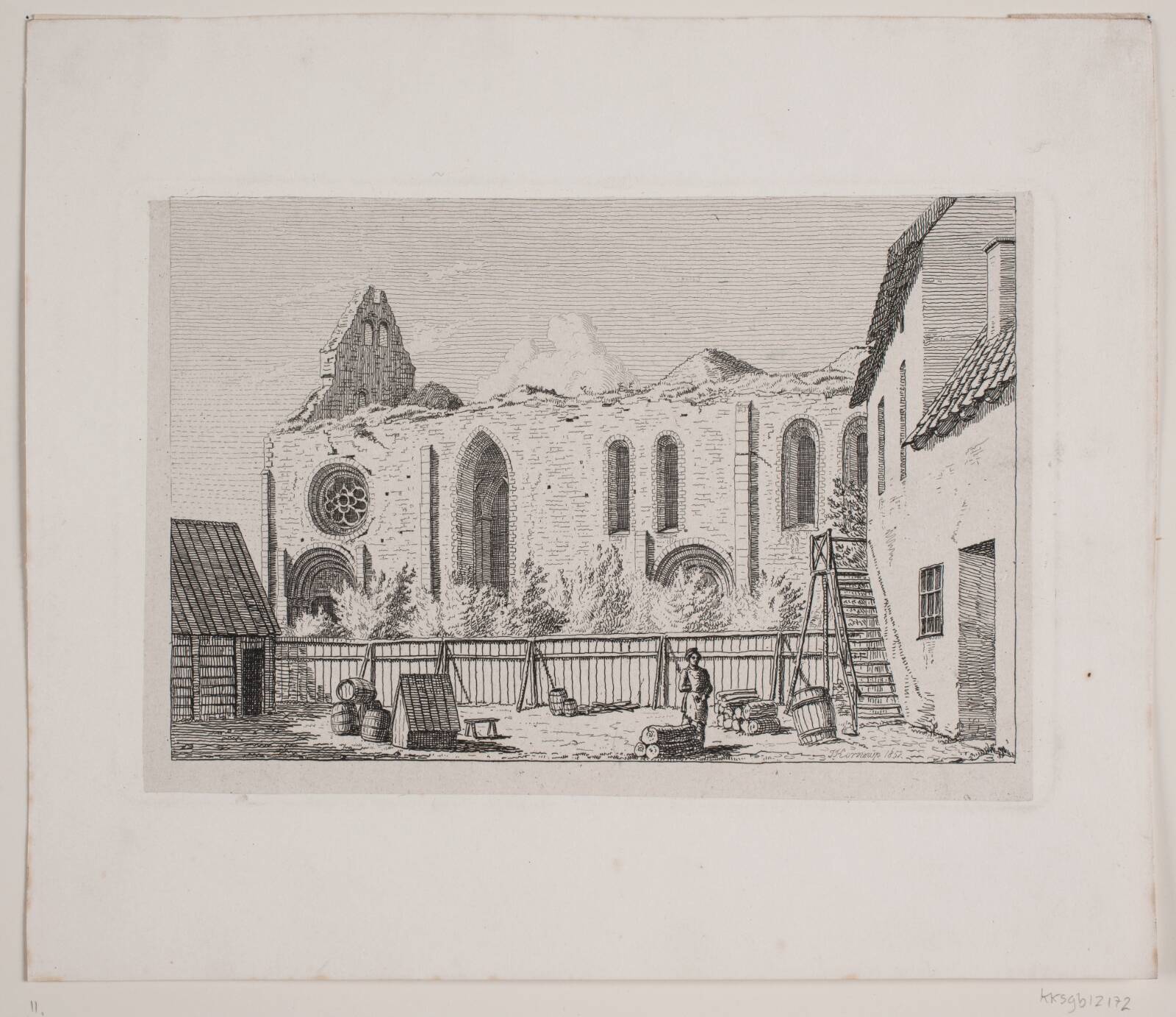 Kirkeruin. Visby, Jacob Kornerup, 1852