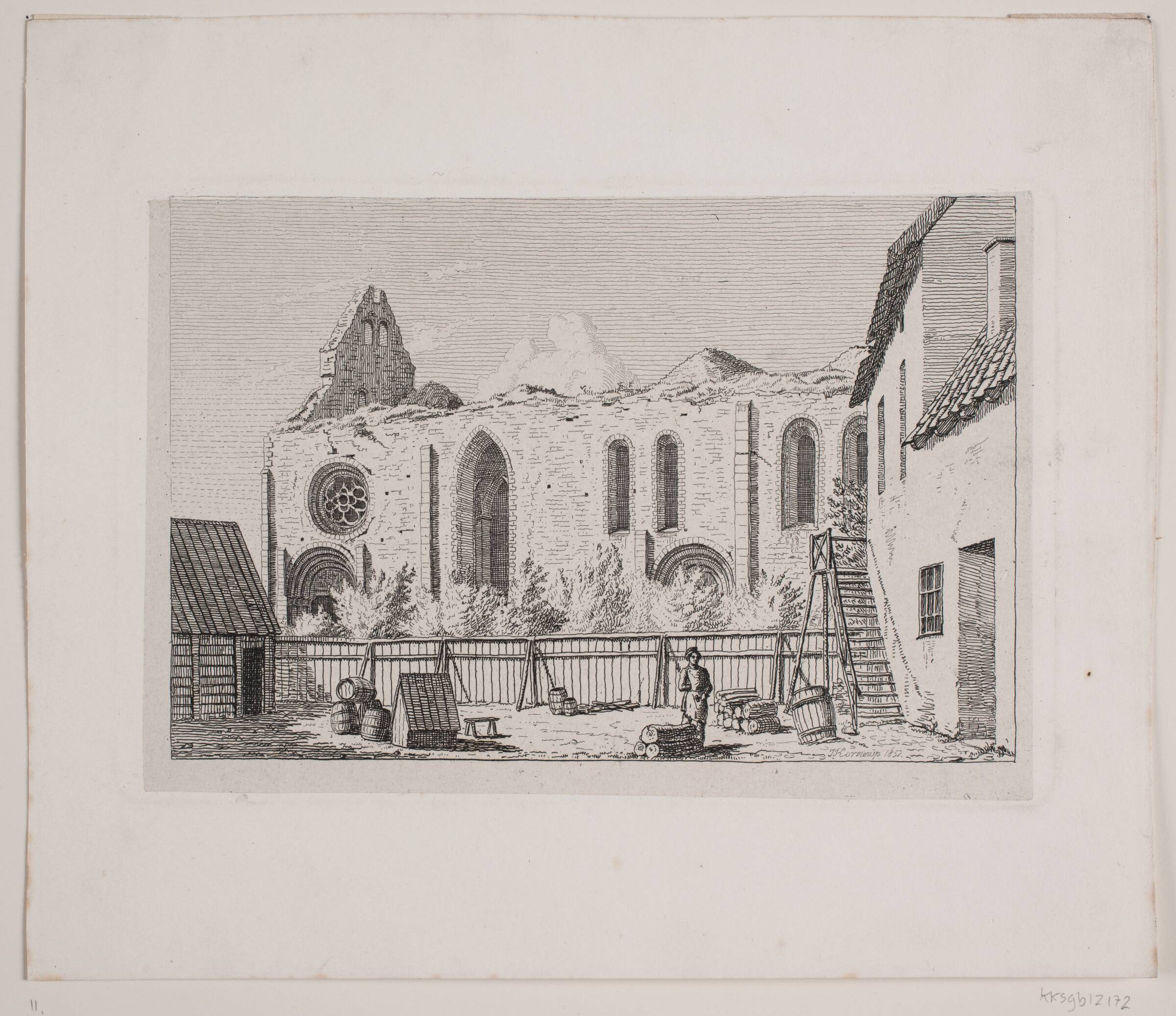 Kirkeruin. Visby, Jacob Kornerup, 1852