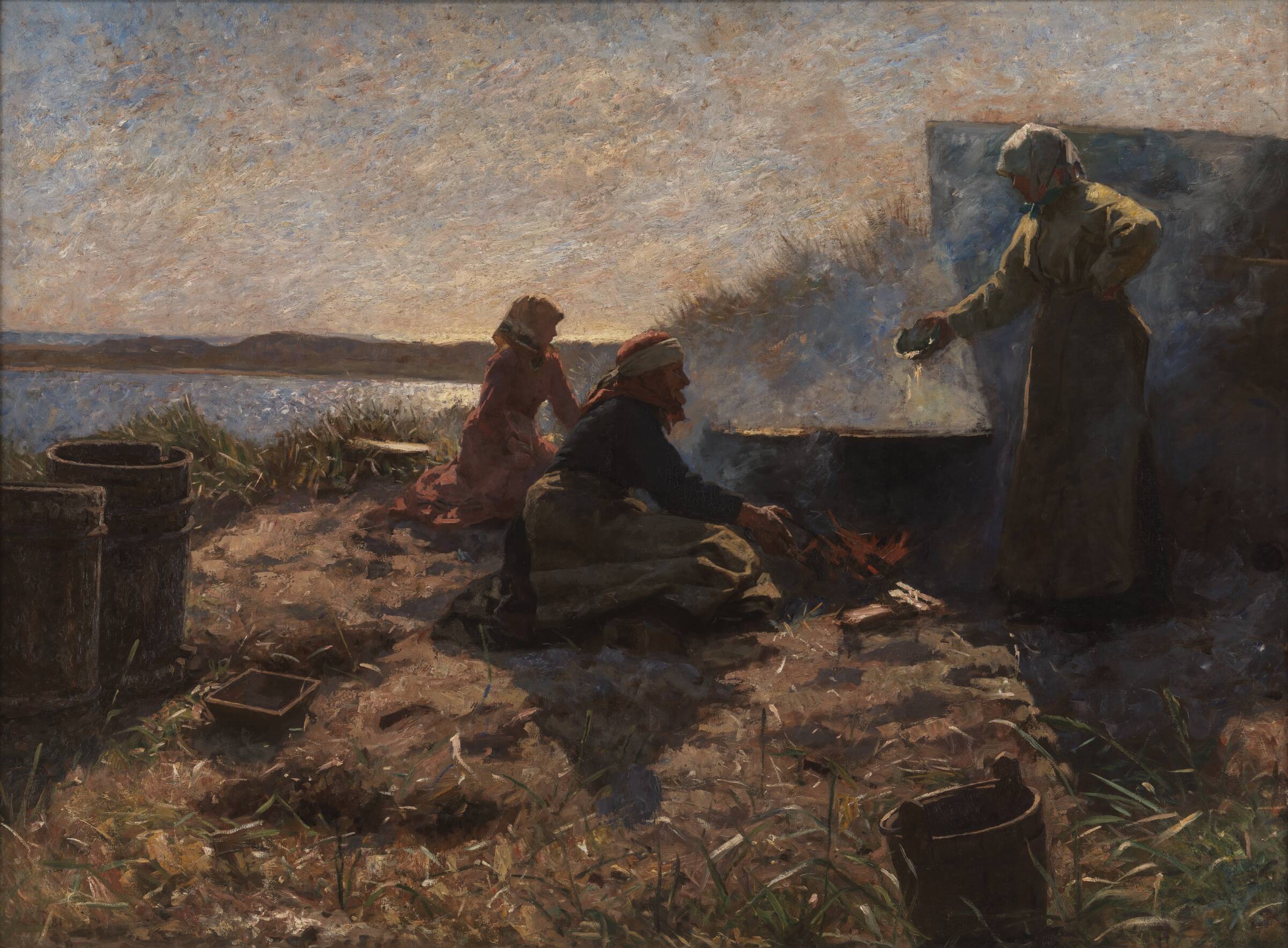 Trankogning ved Nymindegab, Laurits Tuxen, 1879