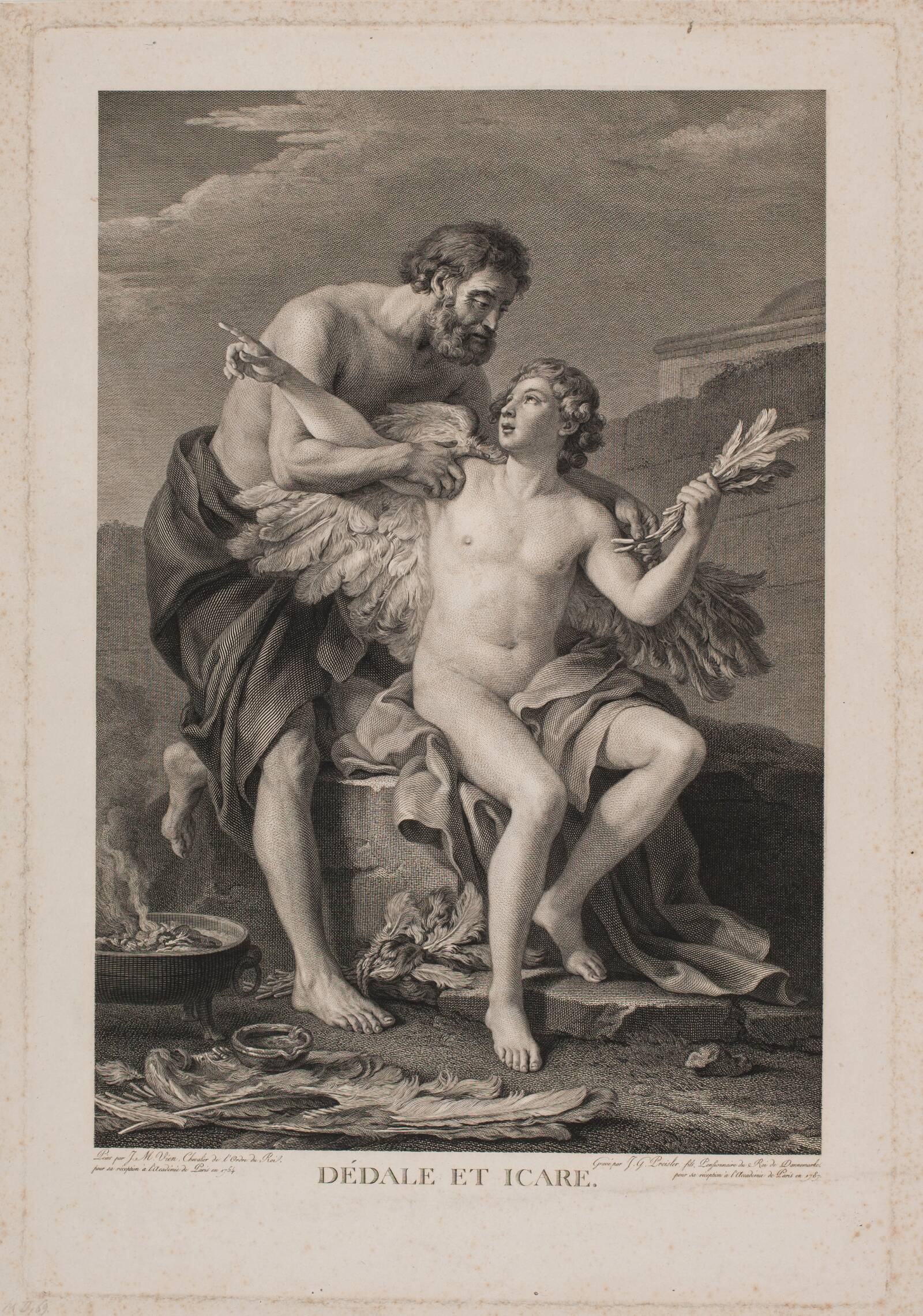 Dédale et Icare, J.G. Preisler, 1787