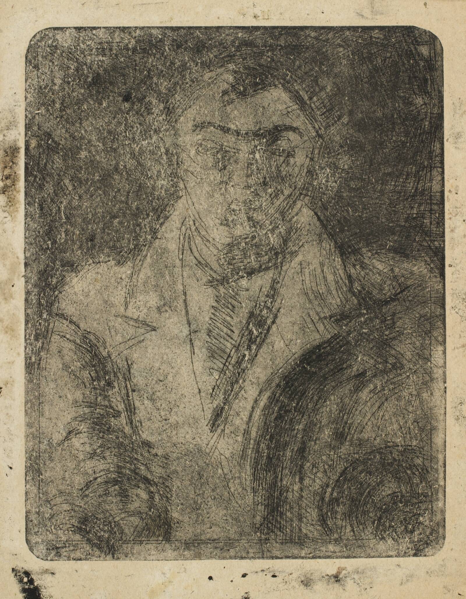Portræt, frontalt, halvfigur, Svend Guttorm, 1920