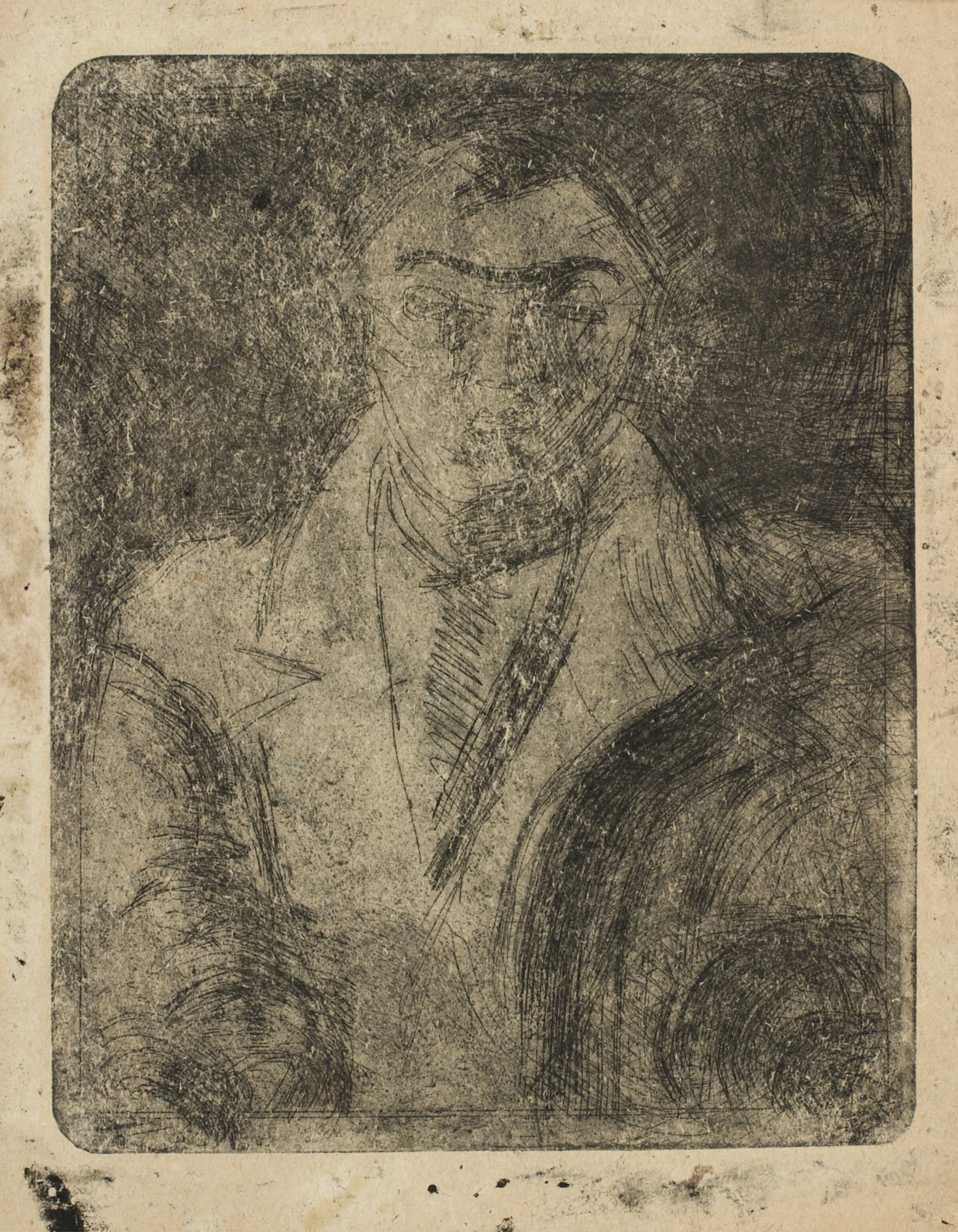 Portræt, frontalt, halvfigur, Svend Guttorm, 1920