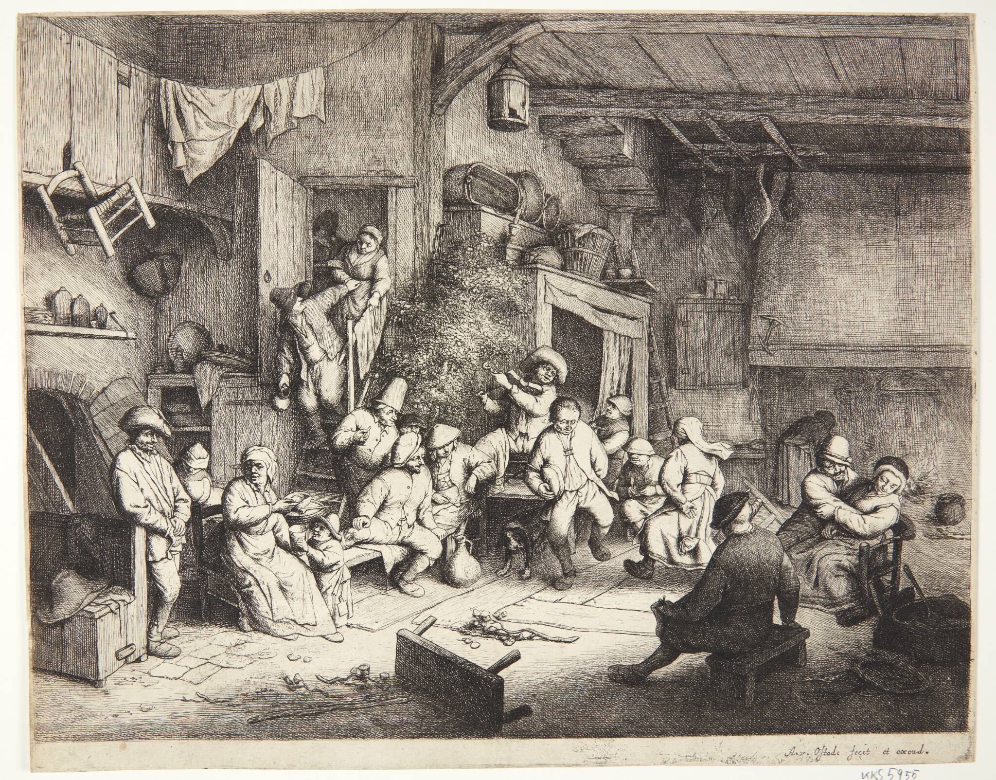 Dansende bønder i en krostue