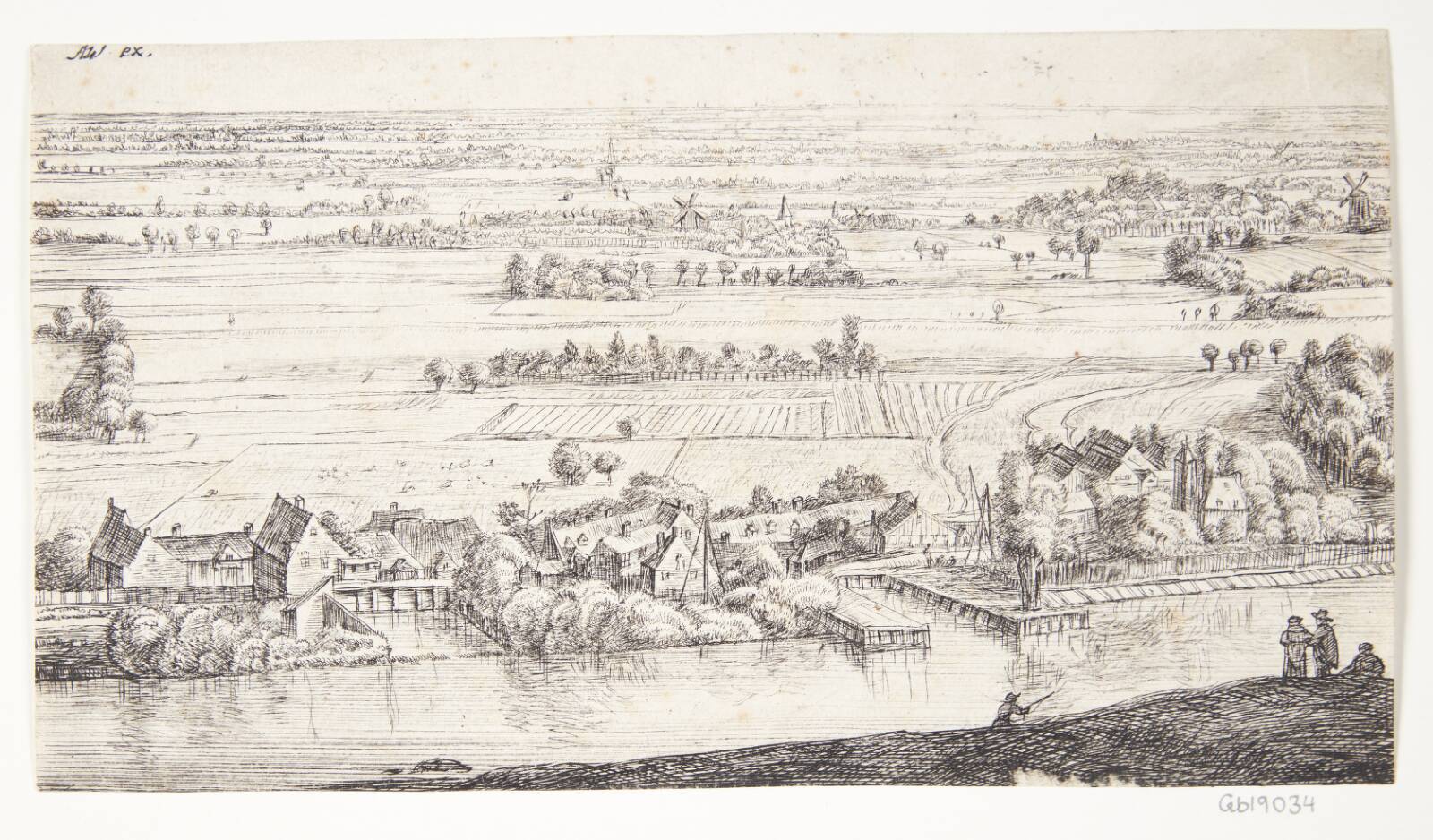 Landsby ved en flod, Anthonie Waterloo, 1625-1674