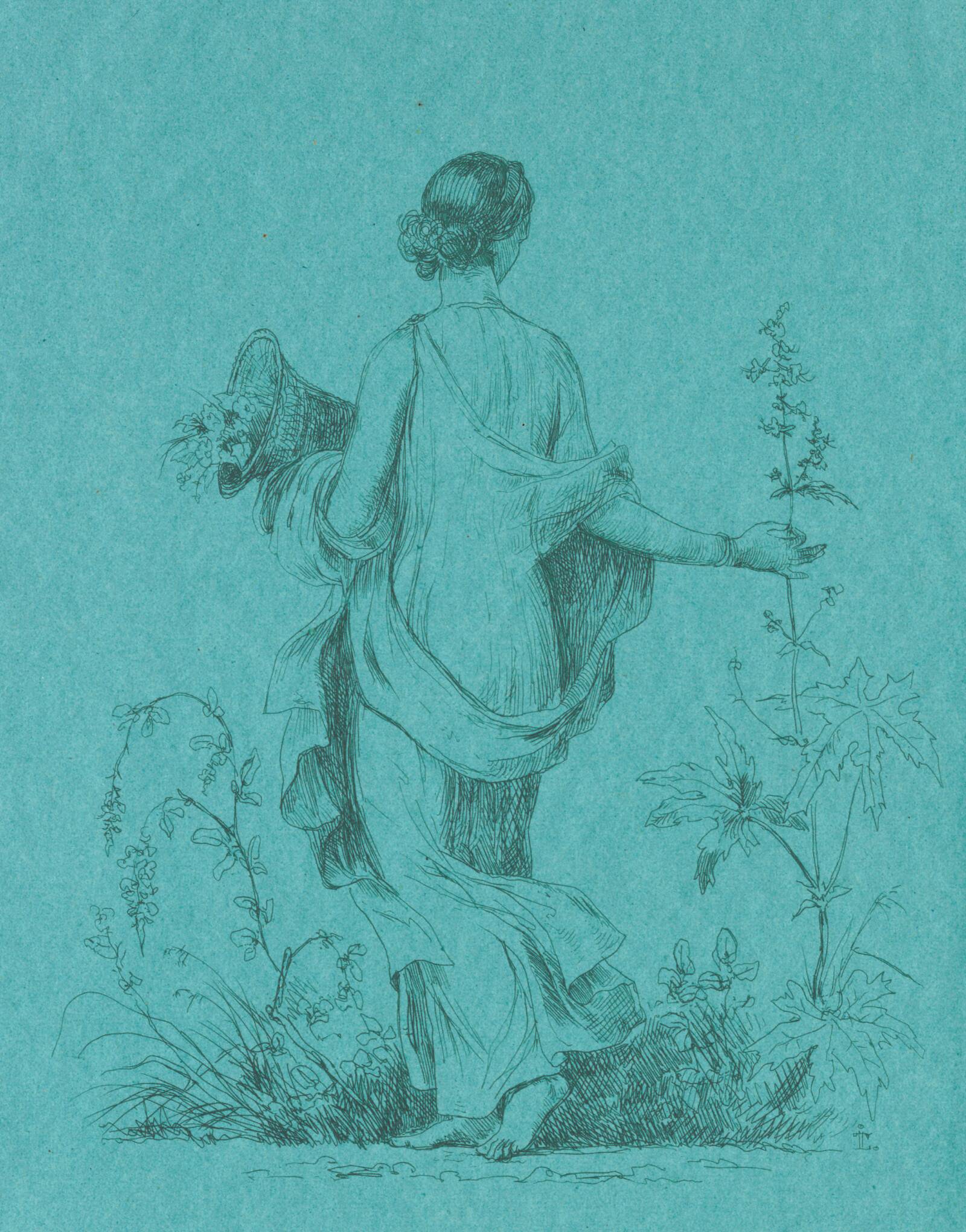 Blomstersamlerske, Johan Thomas Lundbye, 1844