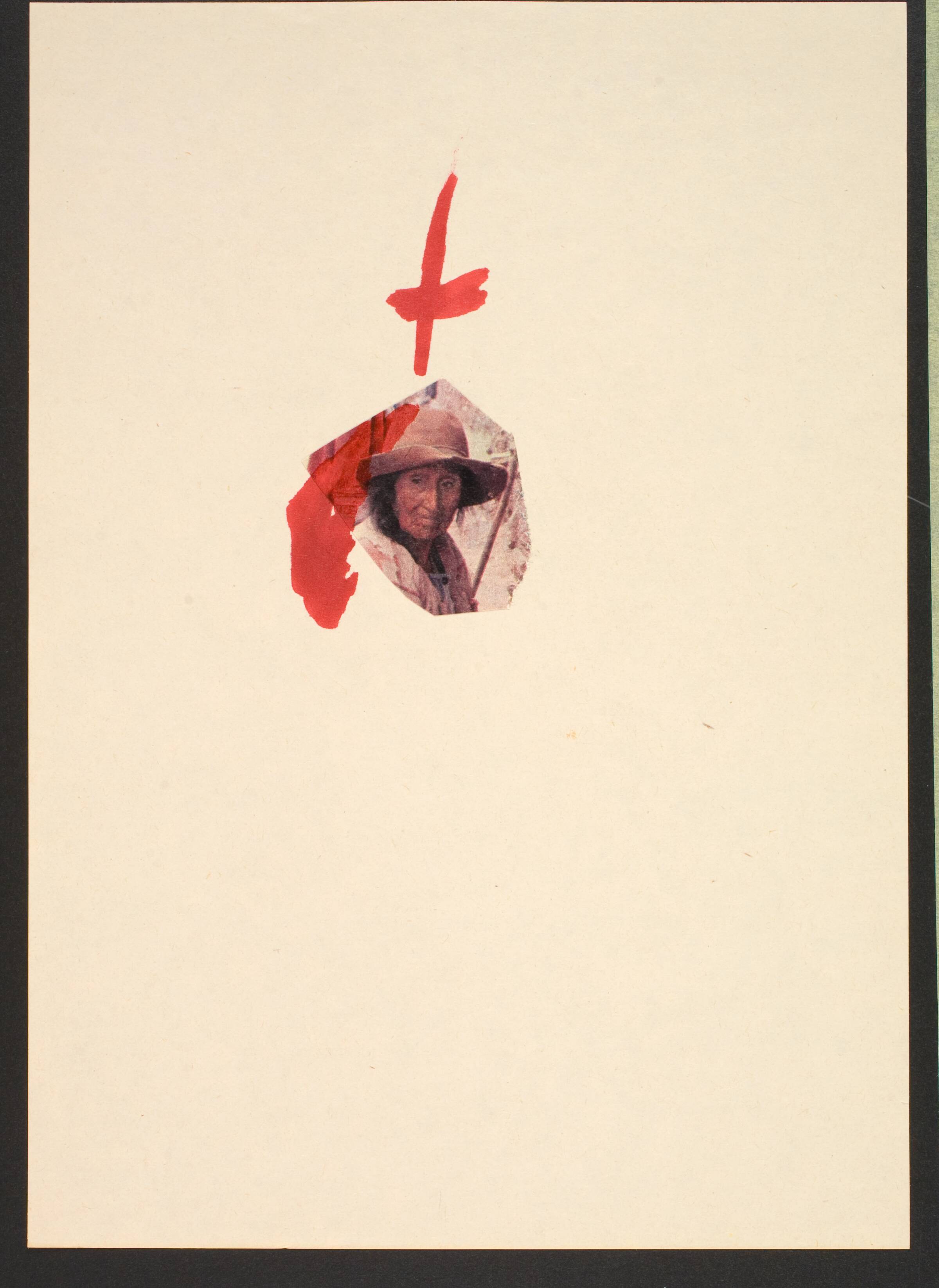 Udklip på papir med kvindetegnet, Lene Adler Petersen, 1974