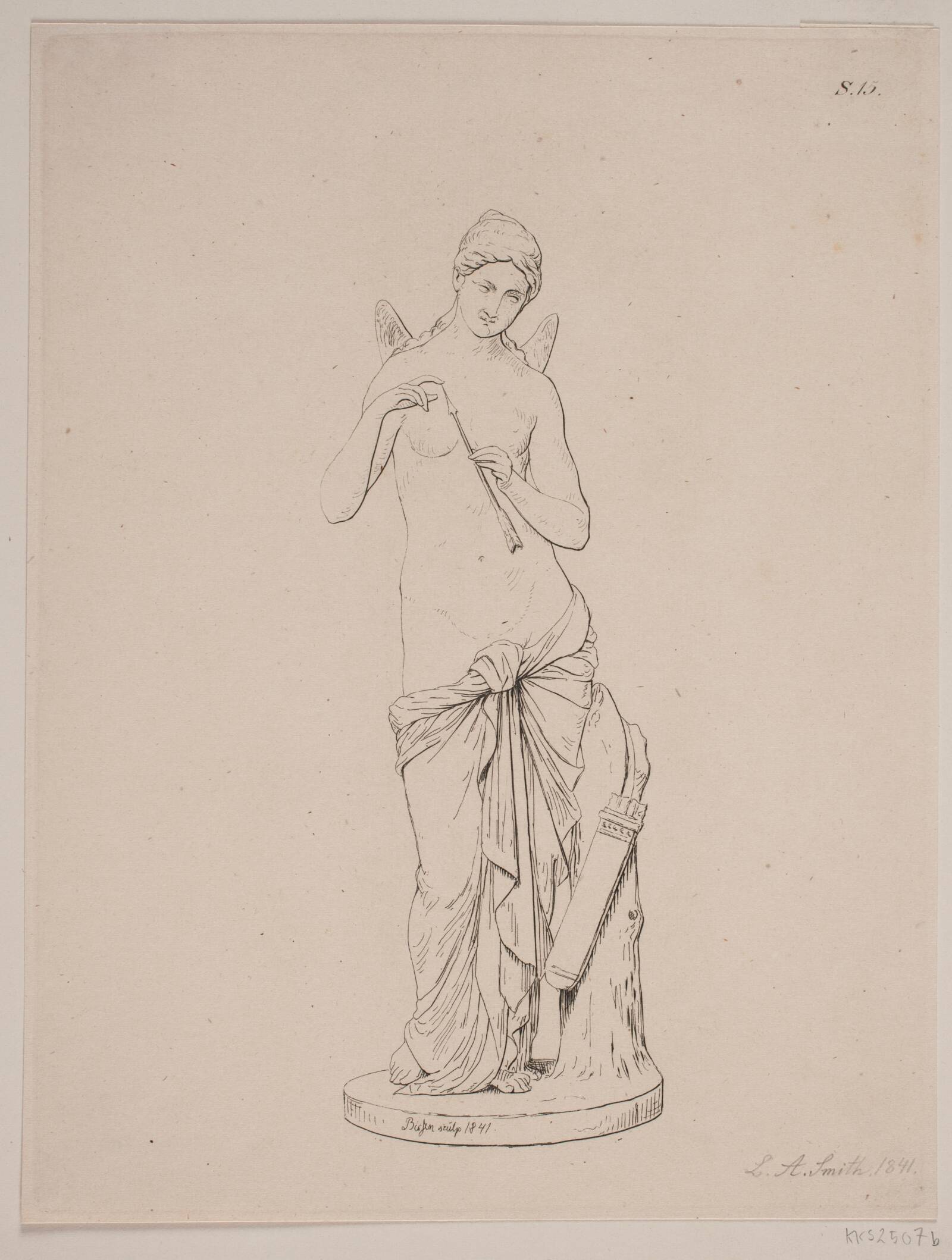 Psyke prøver Amors pil, L.A. Smith, 1841