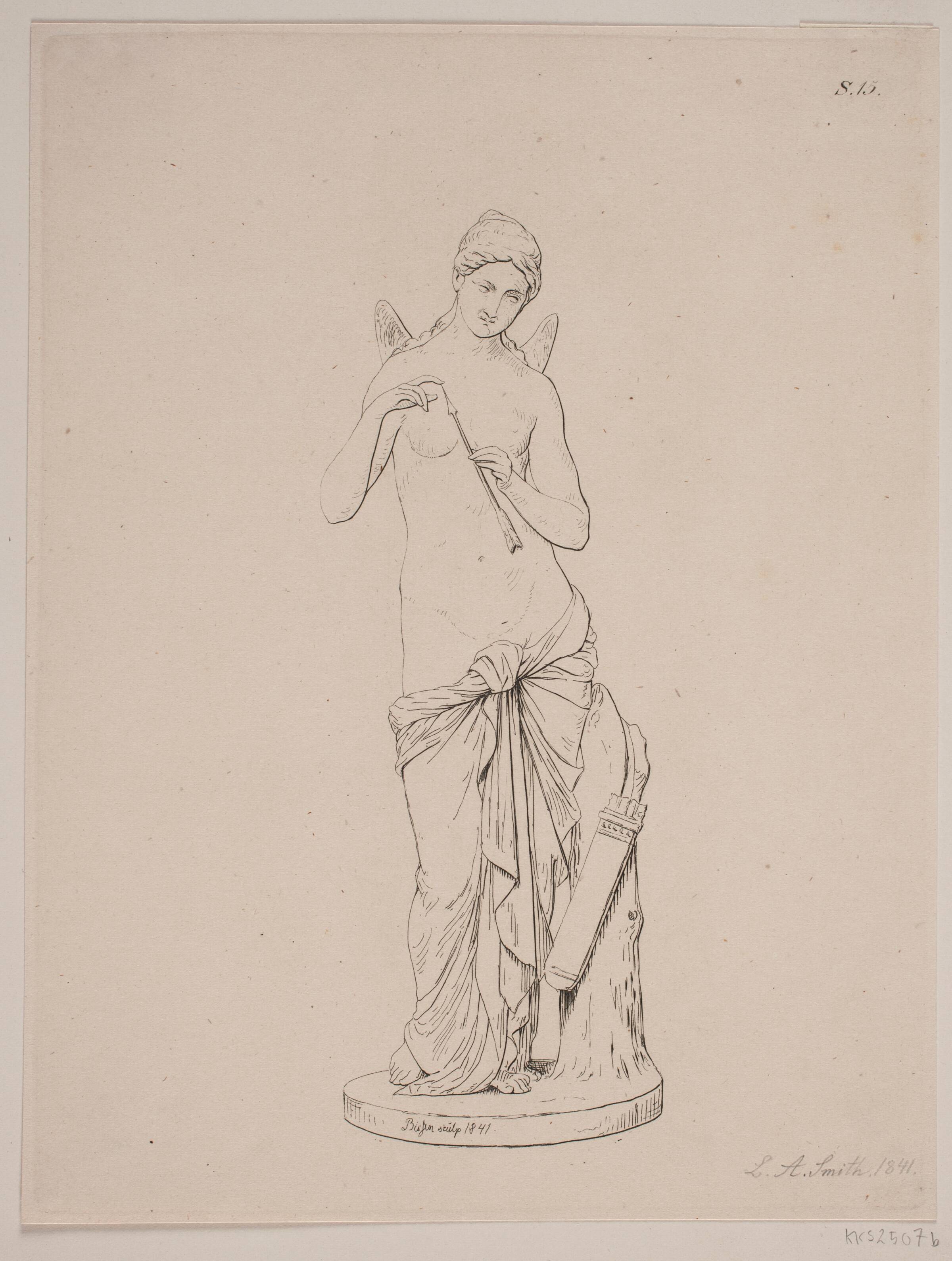 Psyke prøver Amors pil, L.A. Smith, 1841