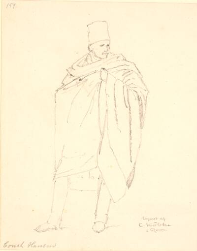 Constantin Hansen, stående, hel figur