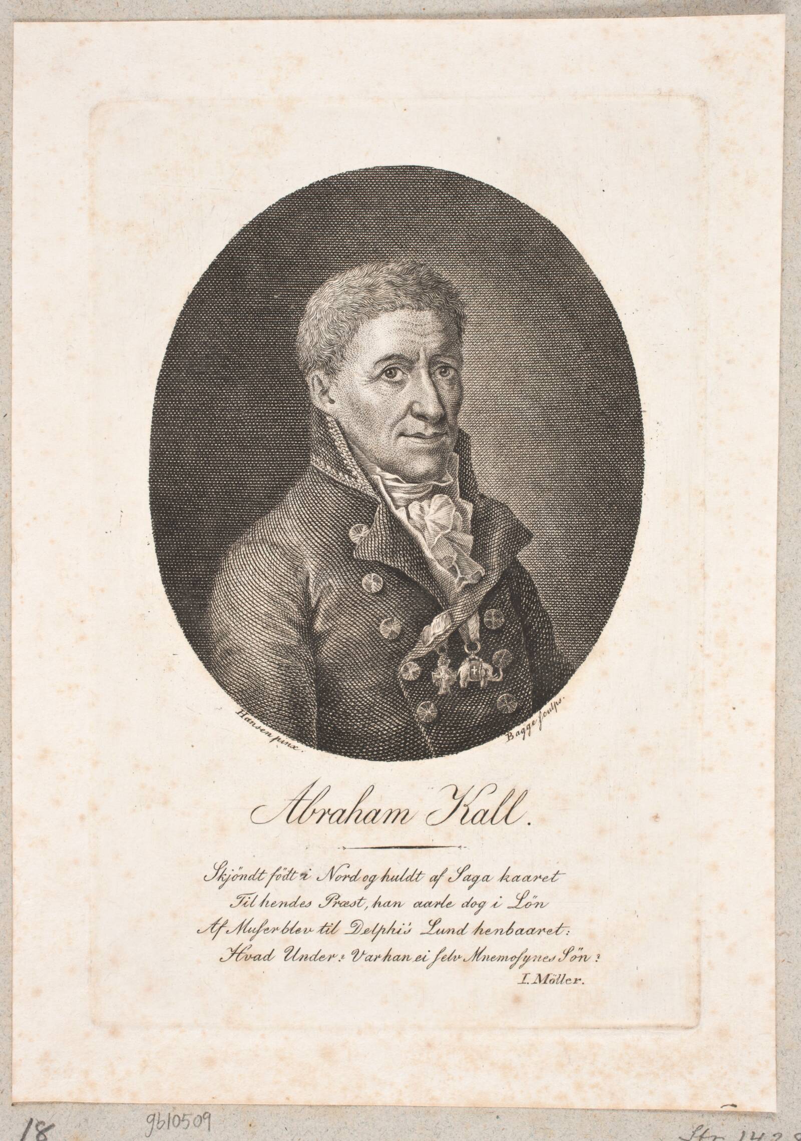 Abraham Kall, Oluf Olufsen Bagge, 1814