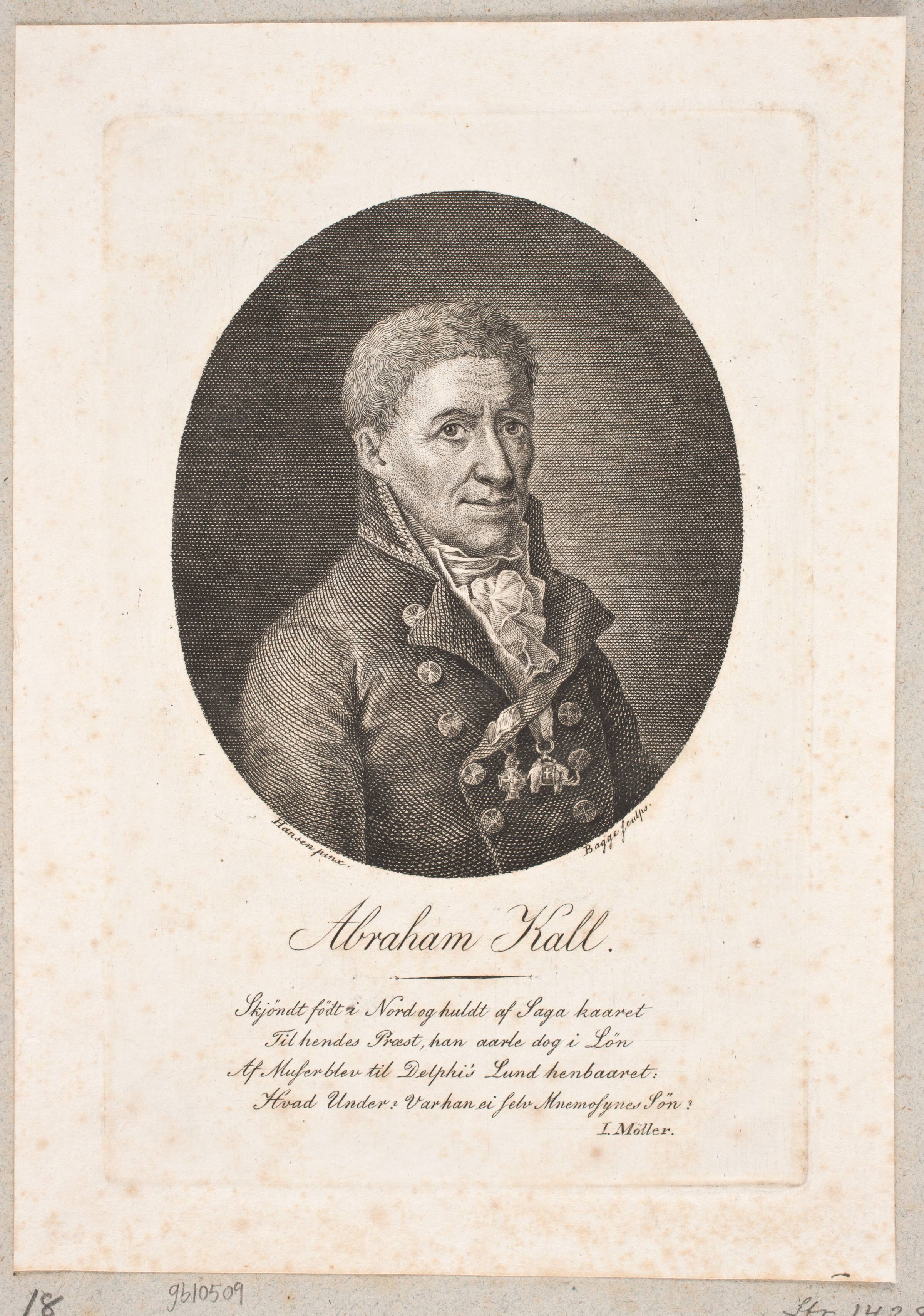 Abraham Kall, Oluf Olufsen Bagge, 1814