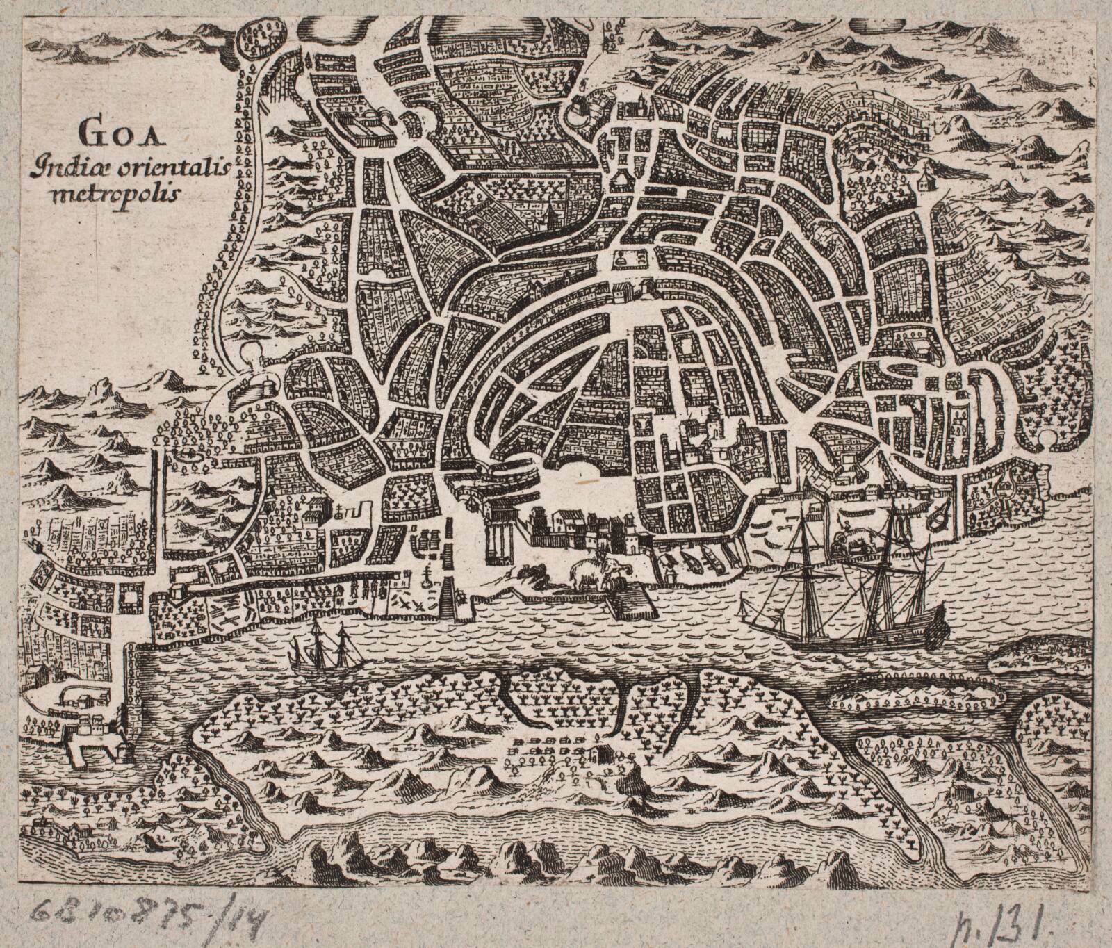 Kort over Goa, Ubekendt, 1668