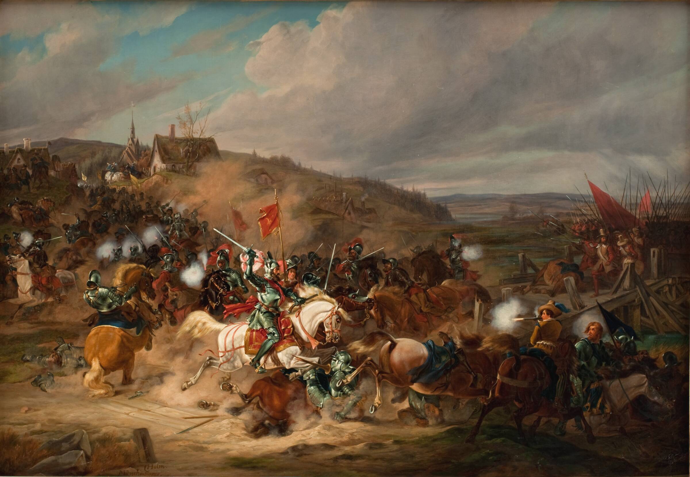 Daniel Rantzau bemægtiger sig Tureby Bro i Skåne under Syvårskrigen 1563-1570, Christian Holm, 1837-1838