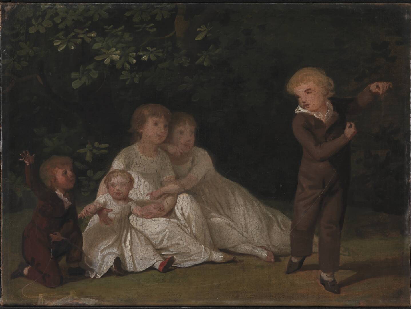 The Artist's Five Children in a garden. Study, by Jens Juel, 1801