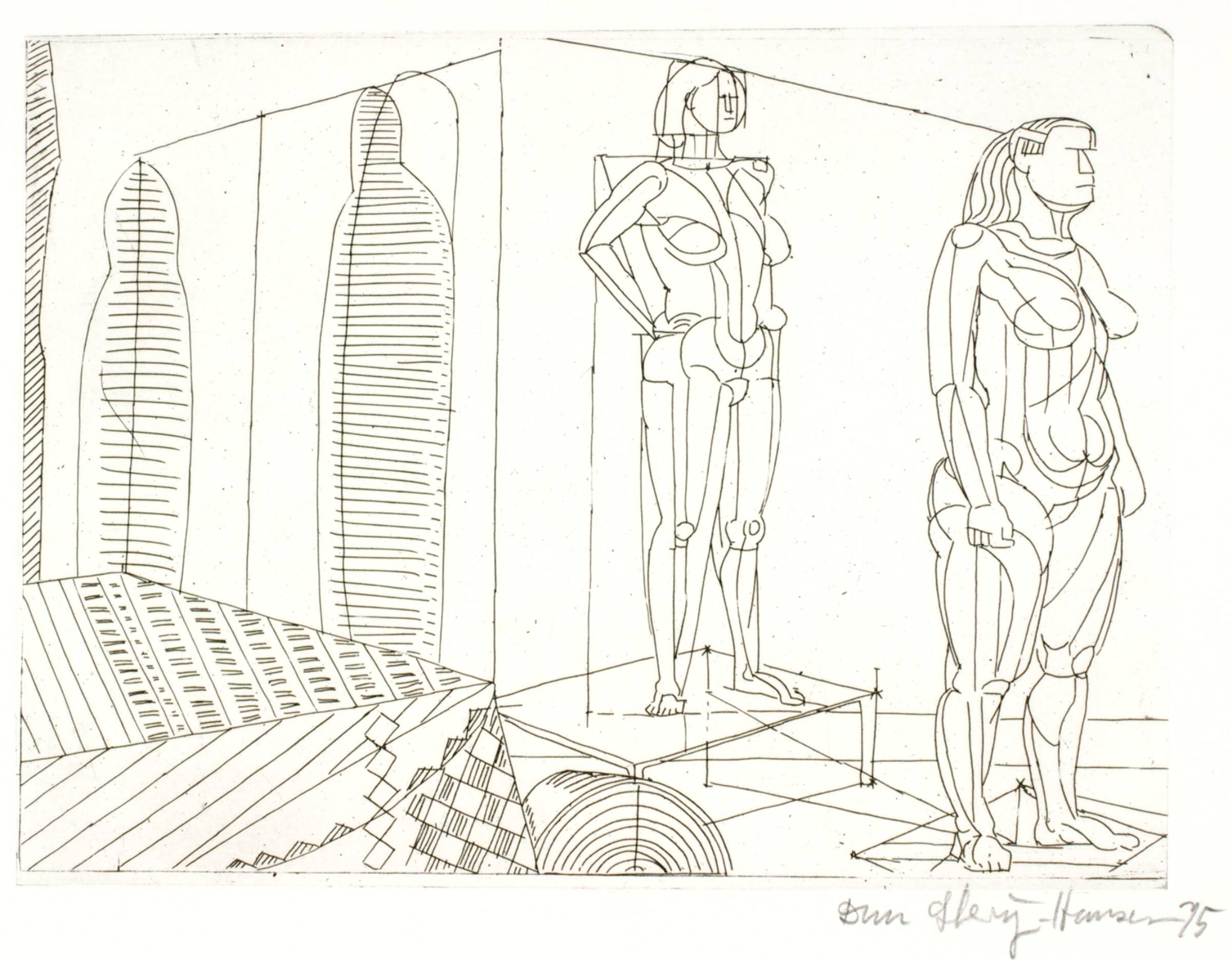 Figurer i rum II, Dan Sterup-Hansen, 1975