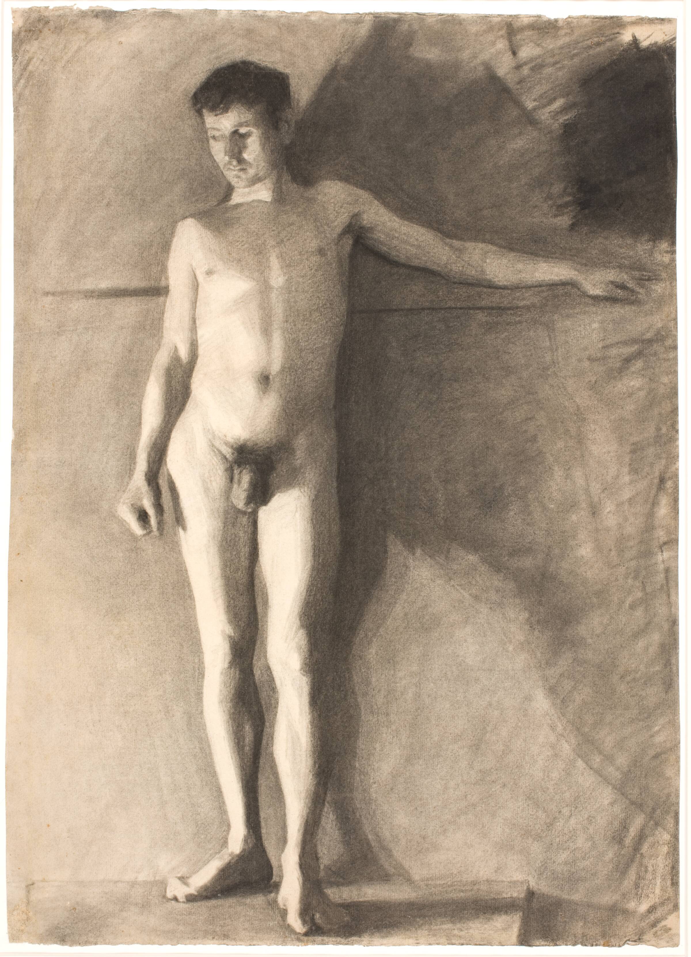 Stående mandlig model, Vilhelm Hammershøi, 1881-1884