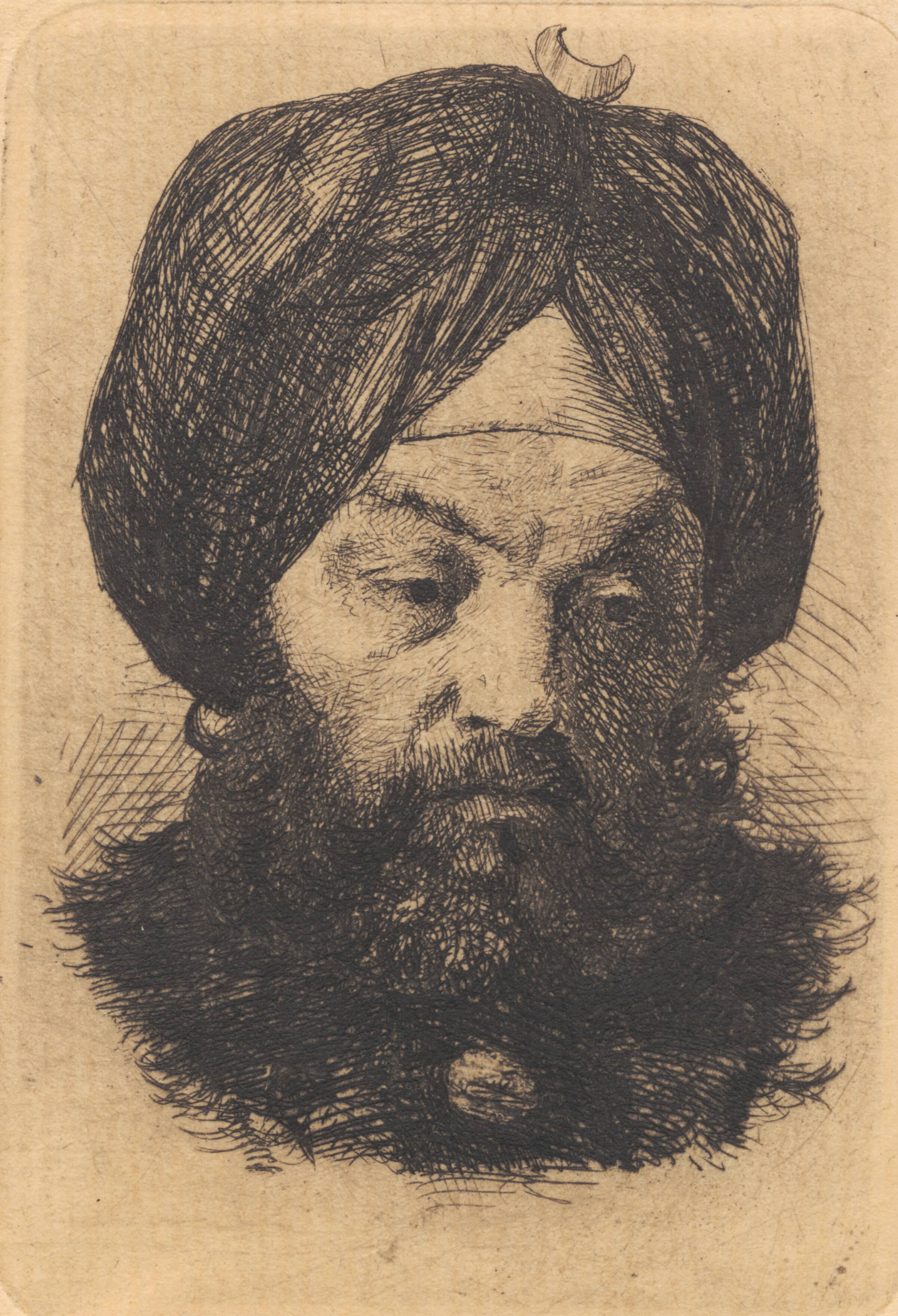 Mand med turban, Frans Schwartz, 1885